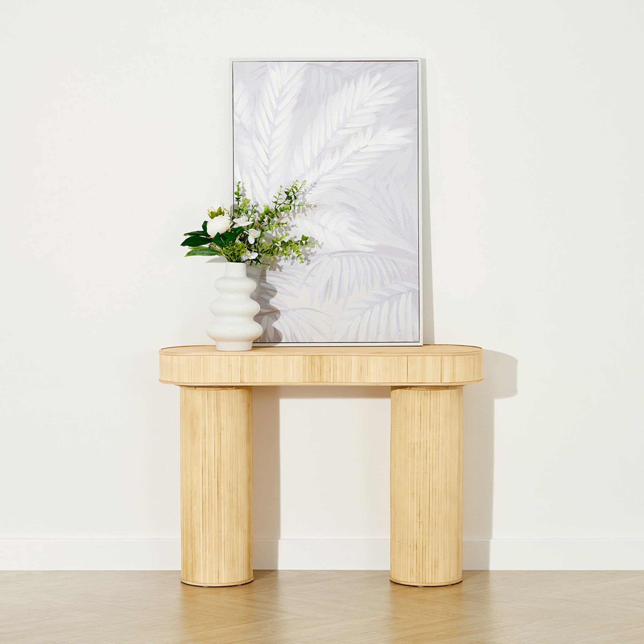 Bamboo Inlay Hallway Table Kmart