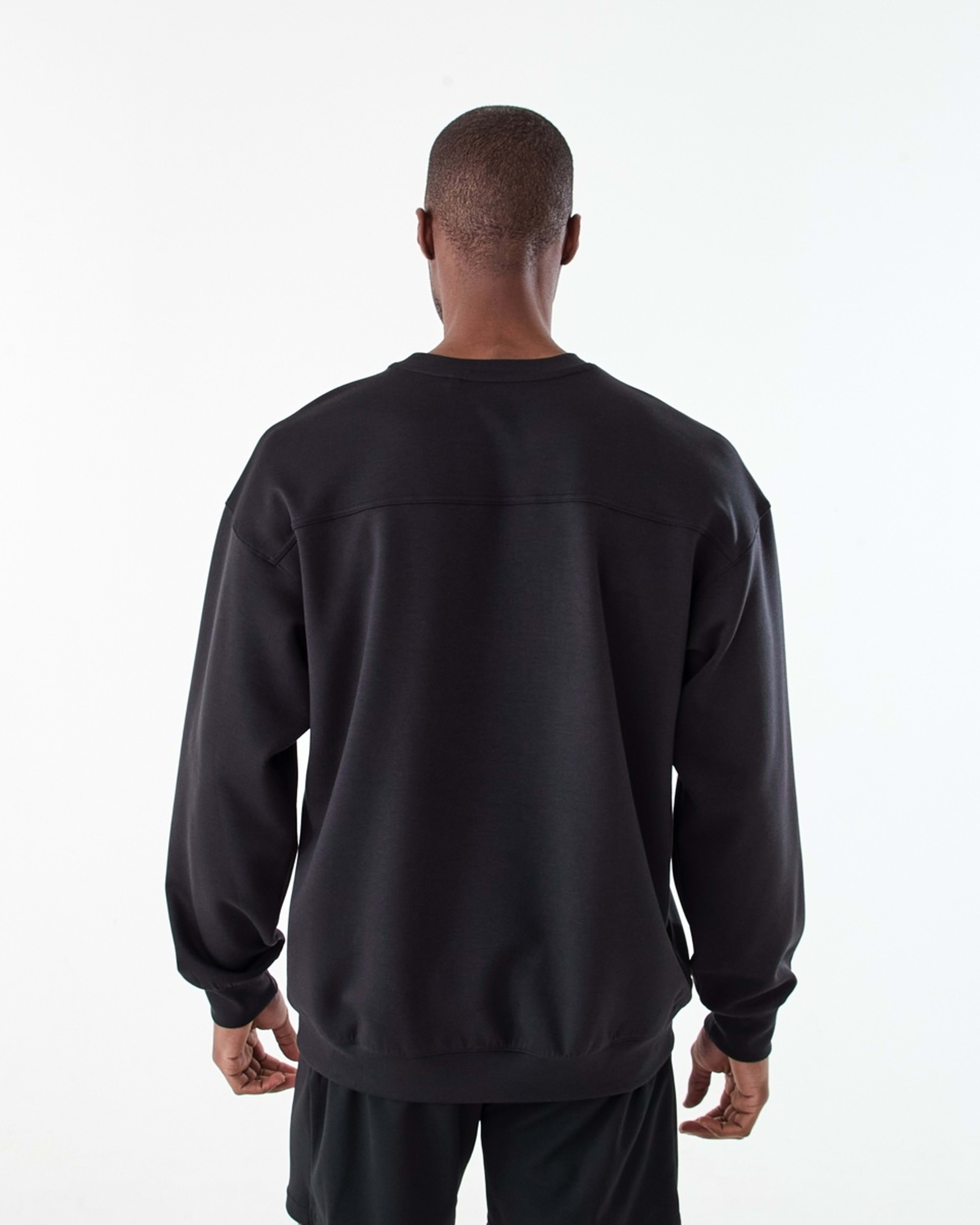3 Active Mens Relaxed Scuba Crew Neck Sweatshirt BLACK, 3 of 6