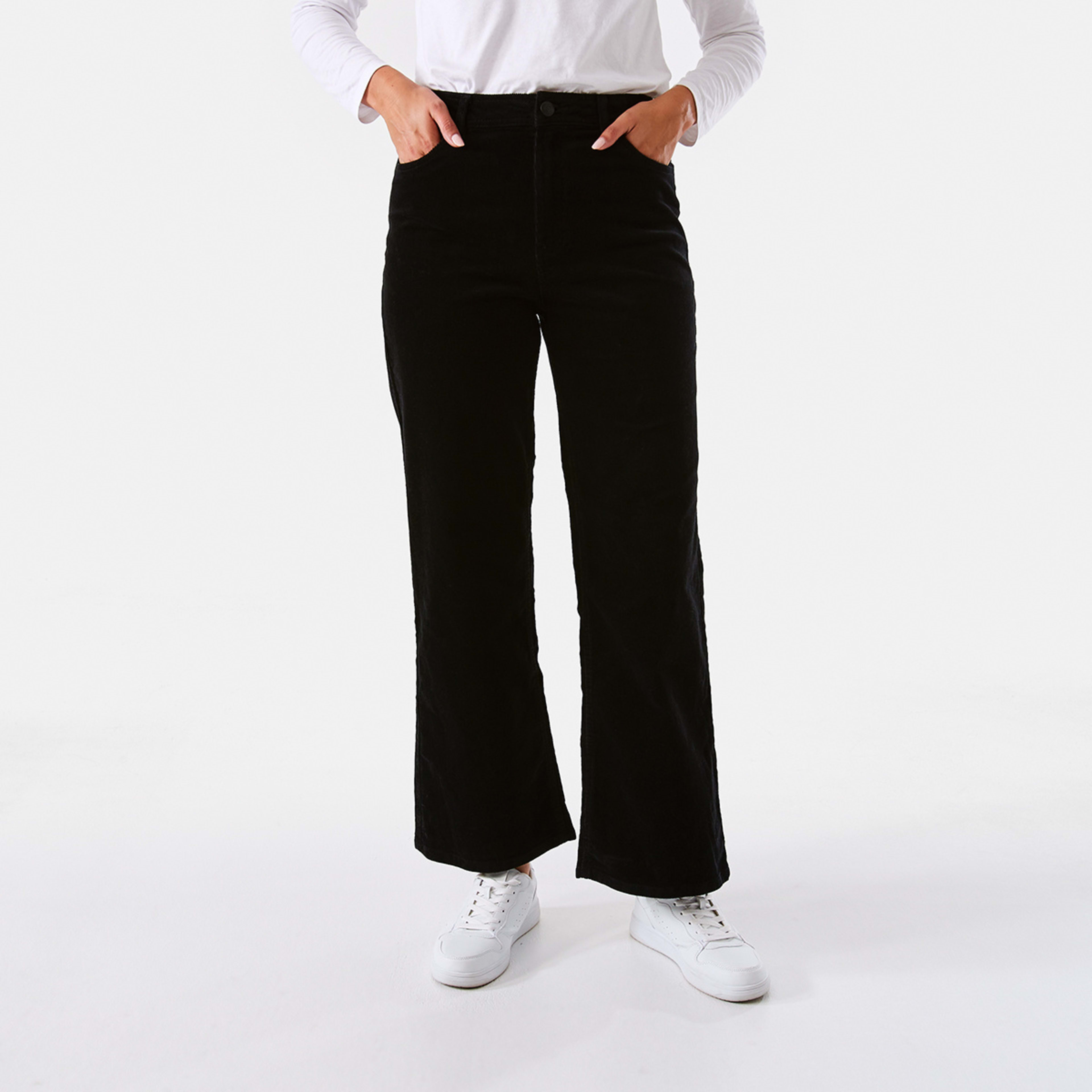 1 Corduroy Full Length Pants Black, 1 of 5