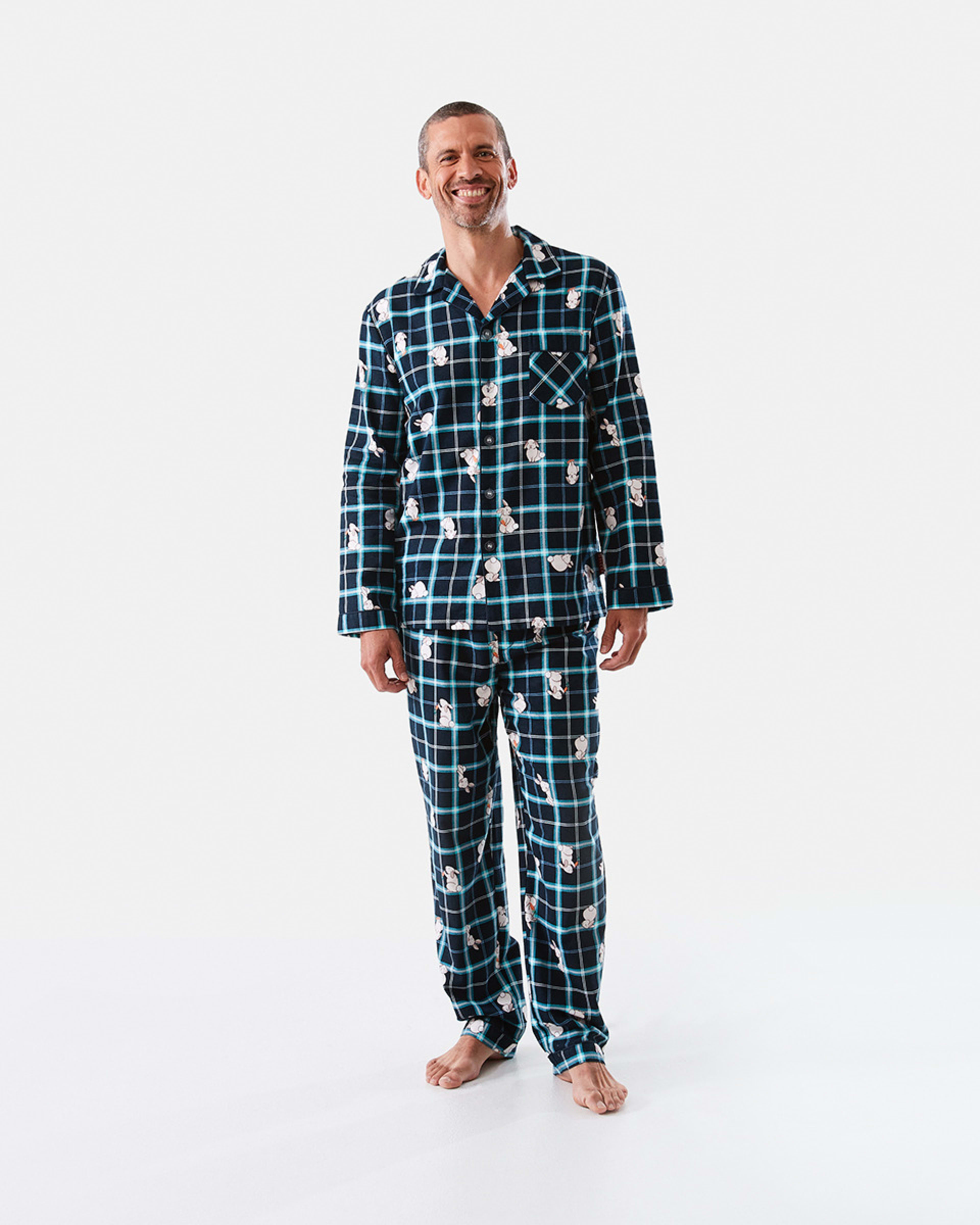Long Sleeve Woven Button Through Pyjama Set Kmart