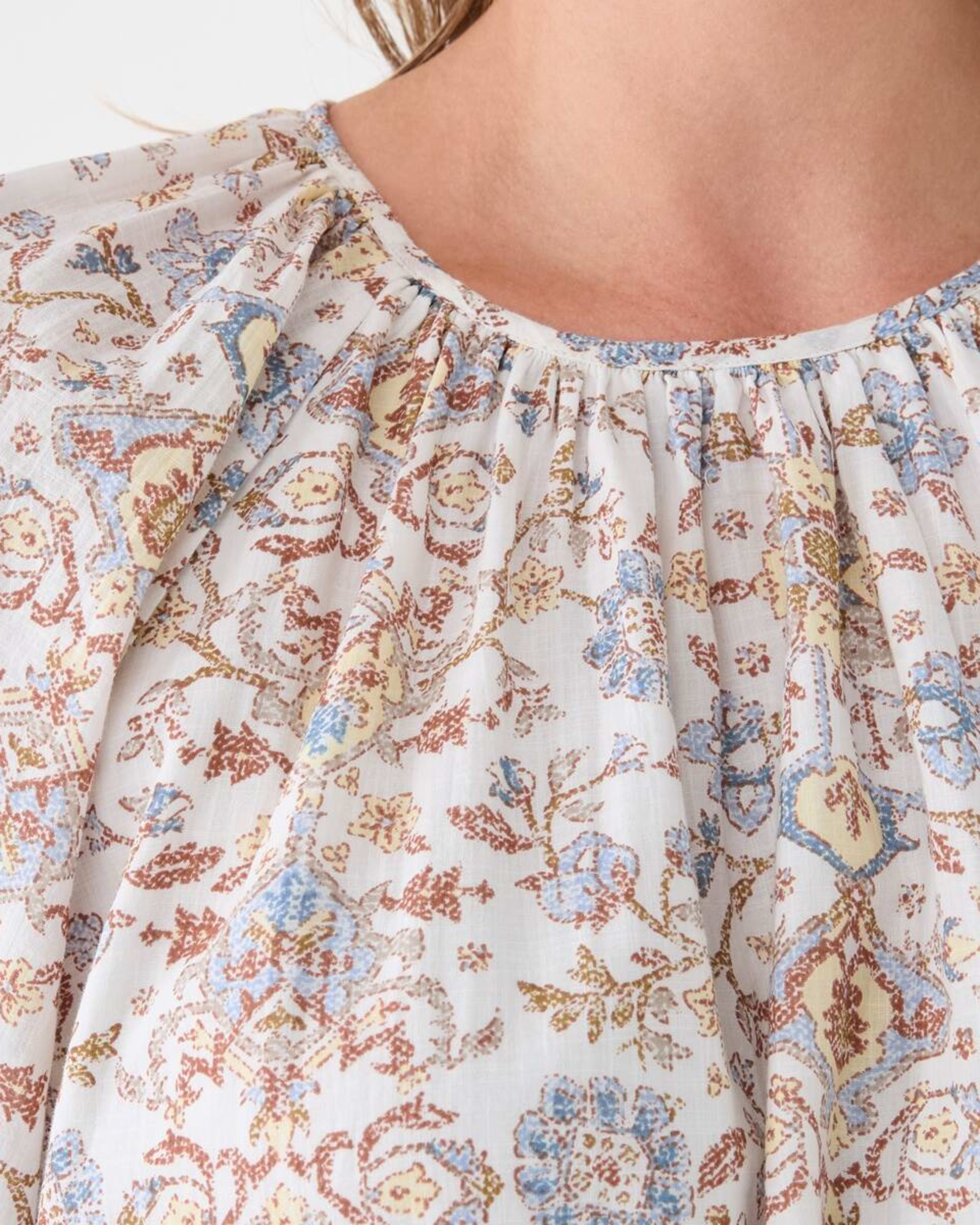 5 Long Sleeve Waist Tie Raglan Top BOHO FLORAL BRUNI BLUE, 5 of 6