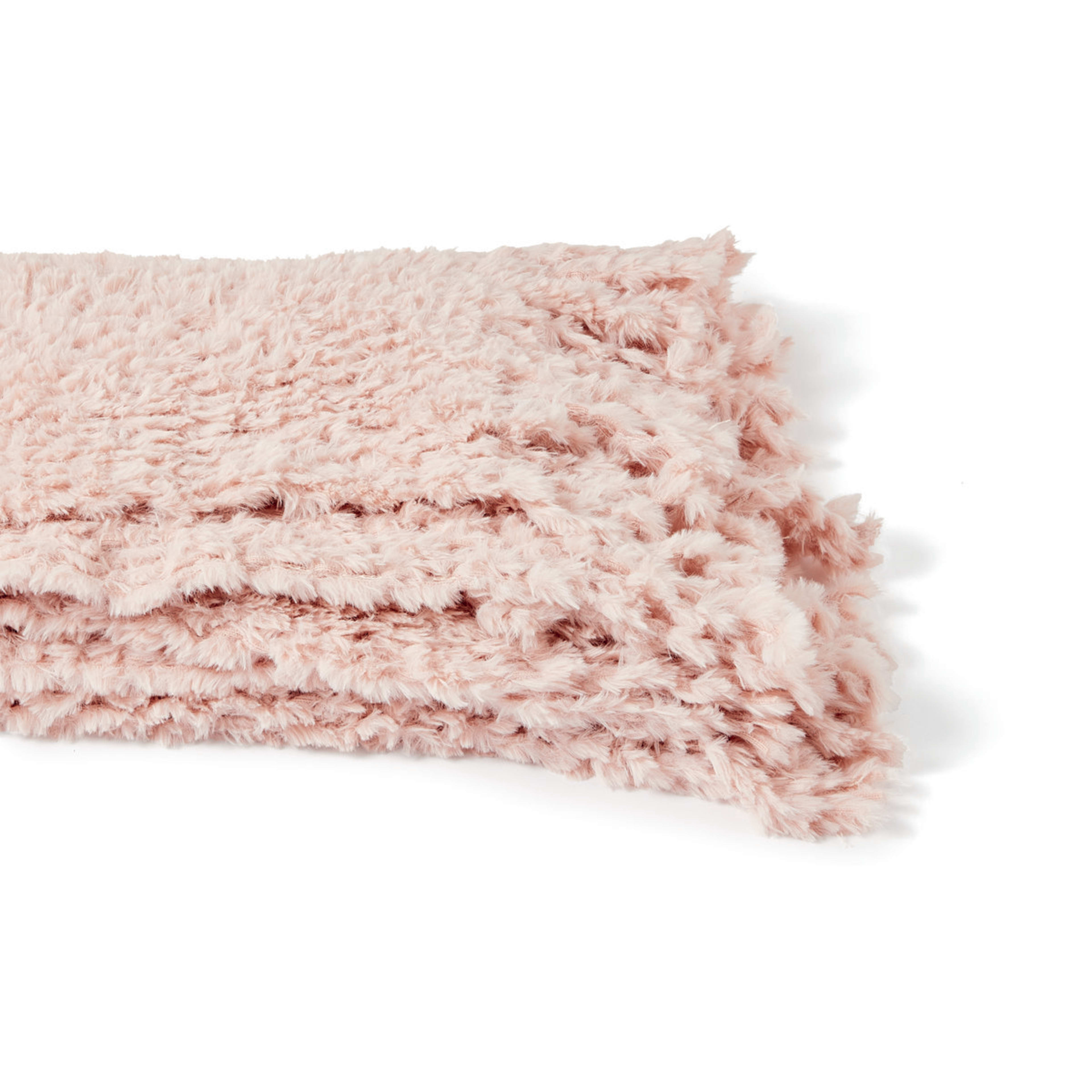 Faux Feather Yarn Throw Pink Kmart