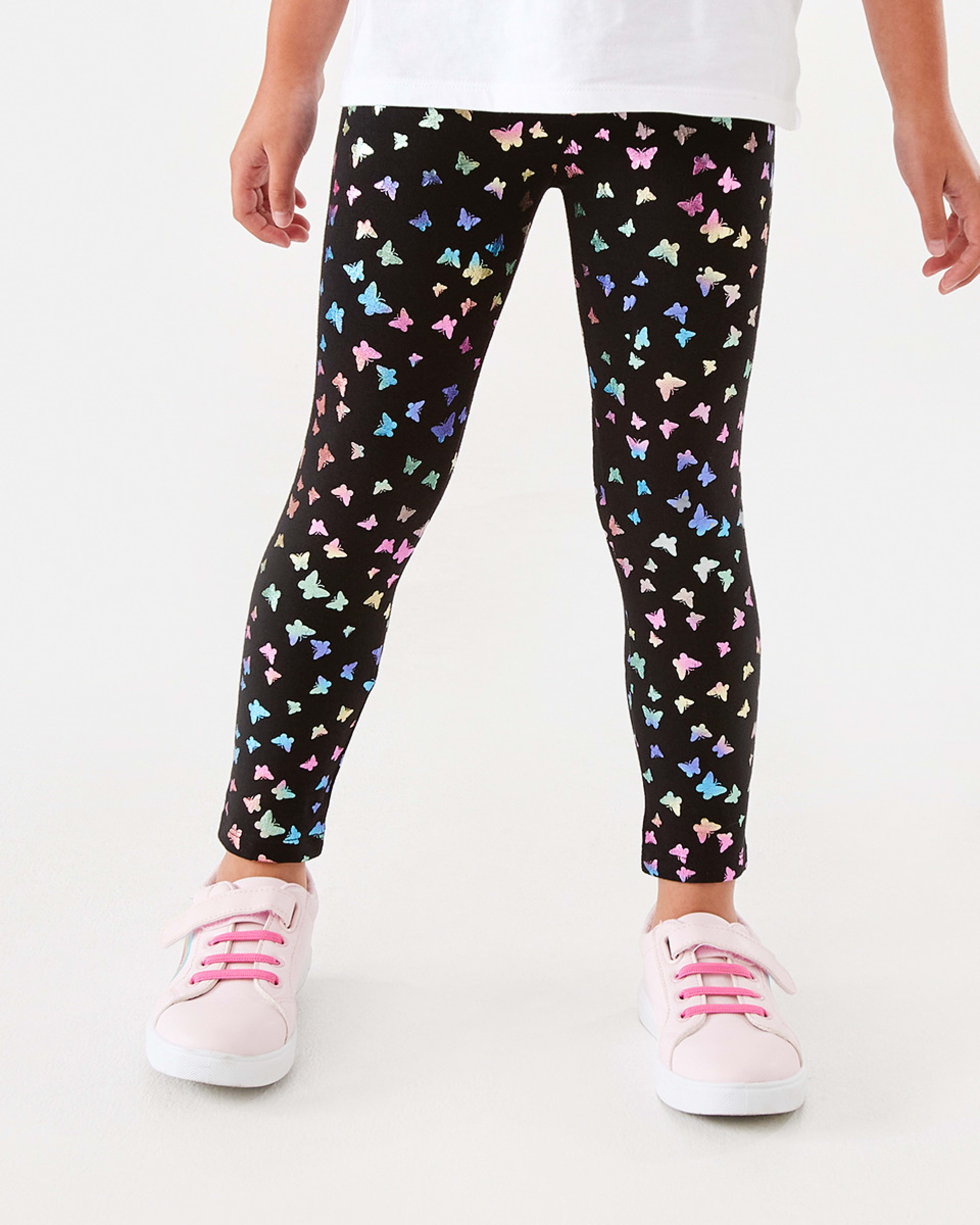 1 Foil Leggings Blk Bfly, 1 of 8