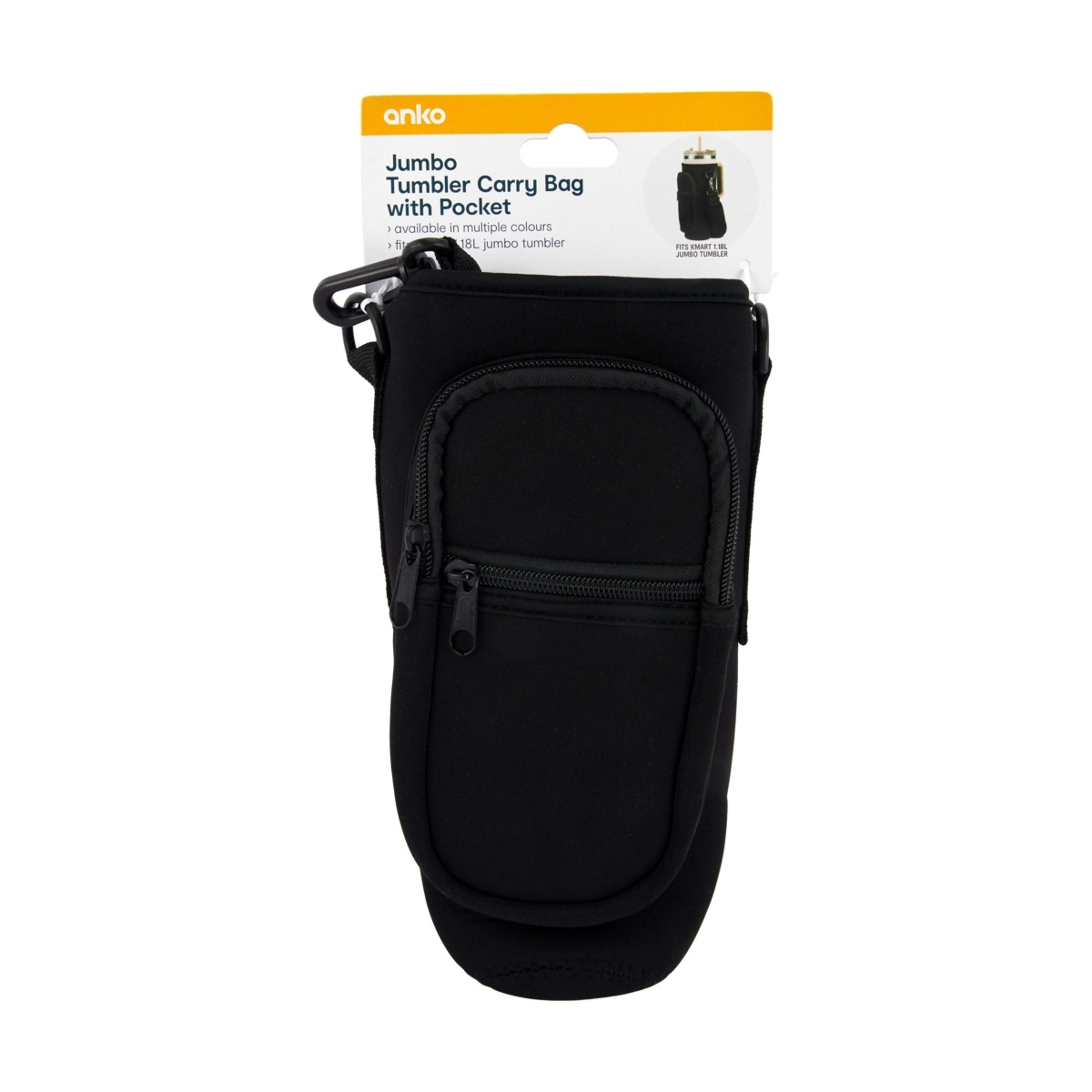 6 Black Jumbo Tumbler Bag with Pocket, 6 of 7