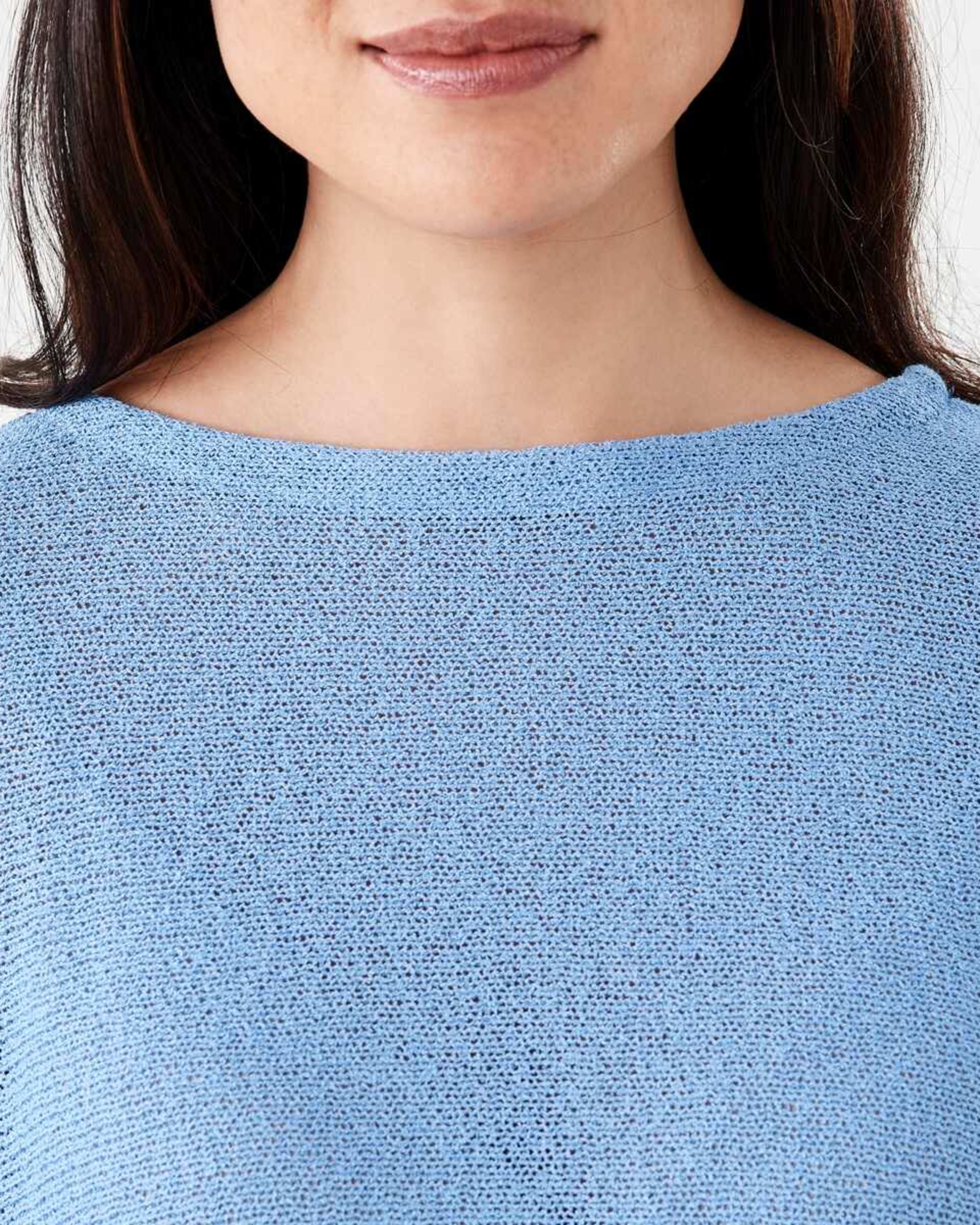 5 Open Knit Batwing Sleeve Jumper Cornflower, 5 of 5