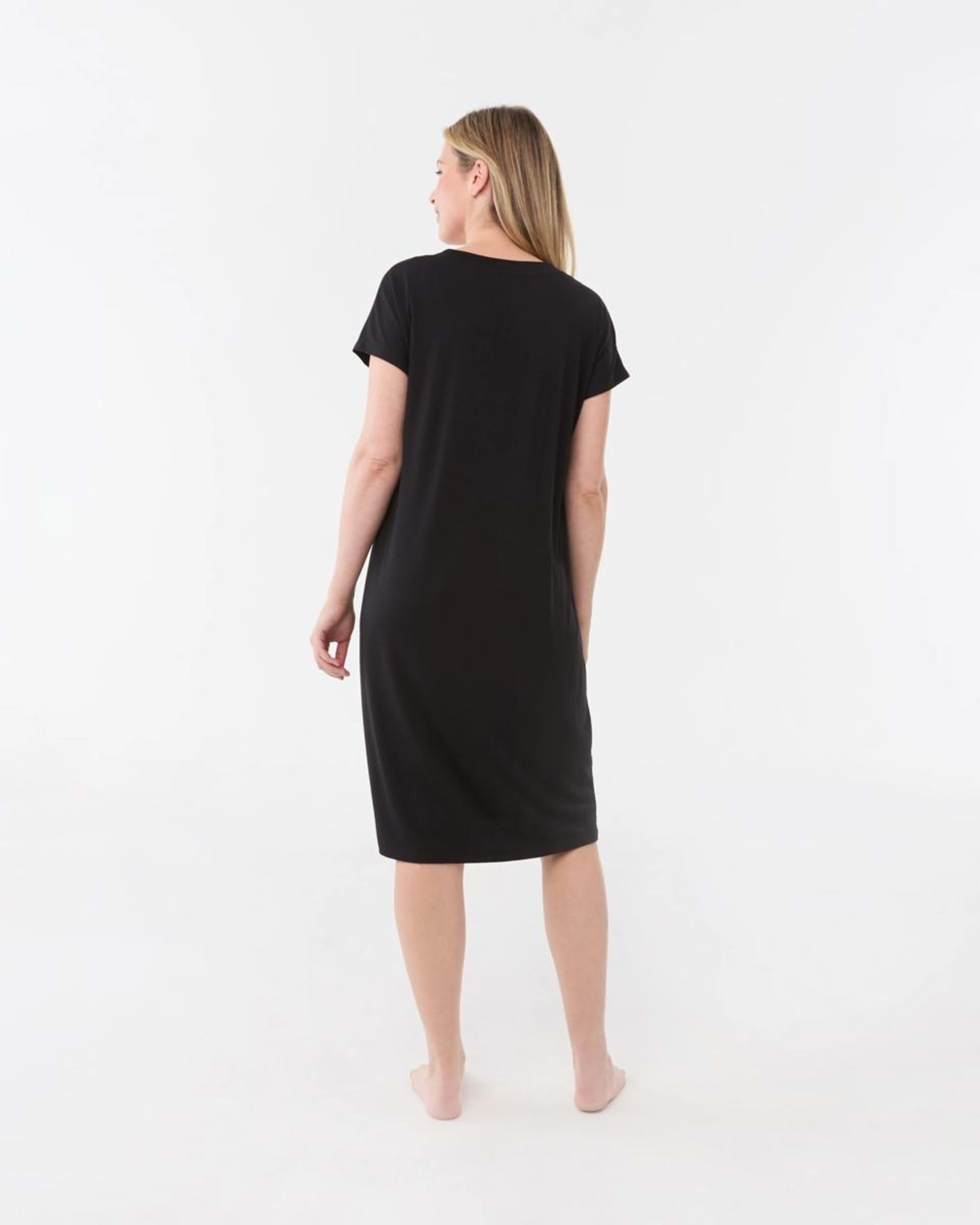 3 Short Sleeve Comfort Nightie BLACK, 3 of 5