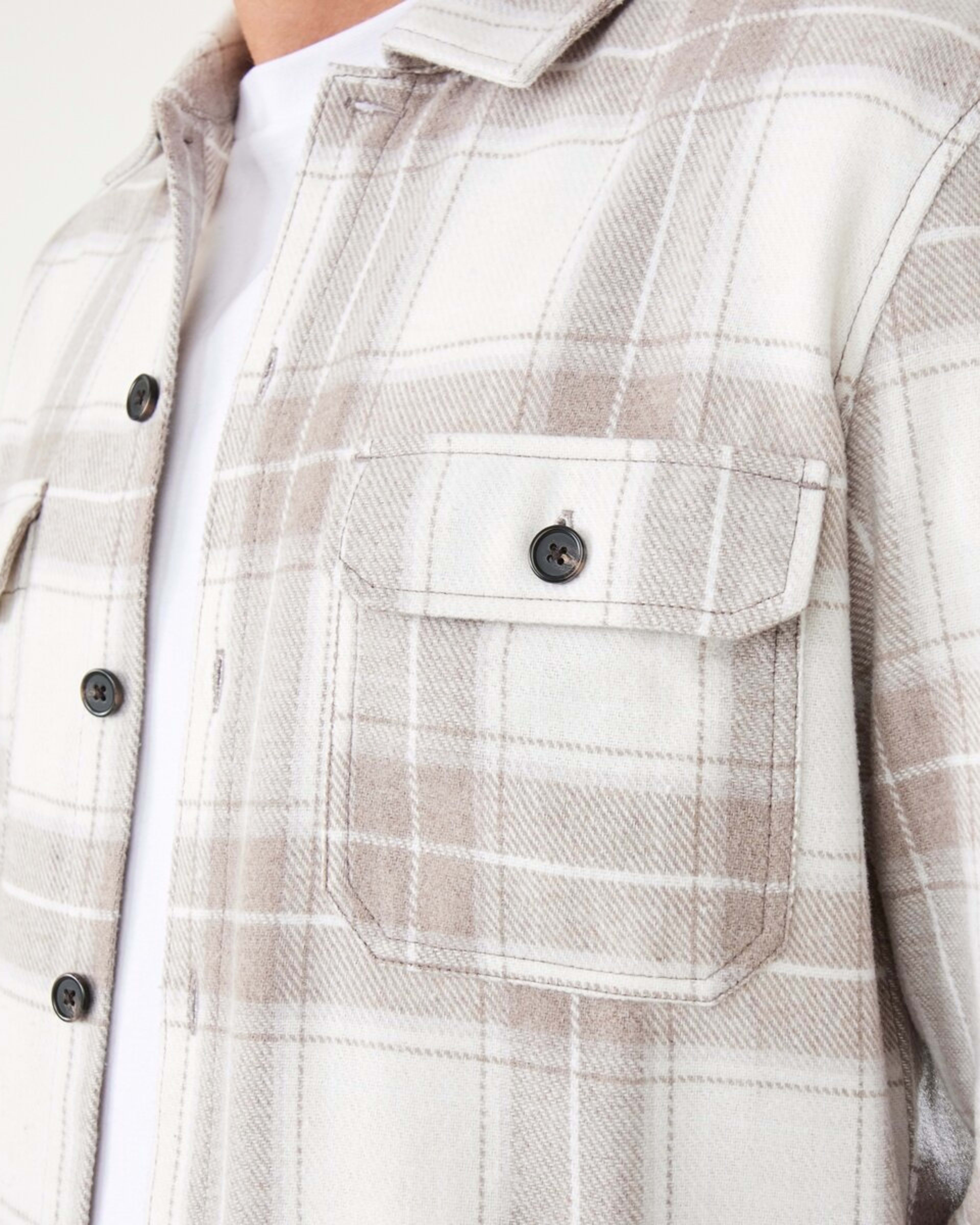 6 Long Sleeve Check Overshirt Bge Check, 6 of 7