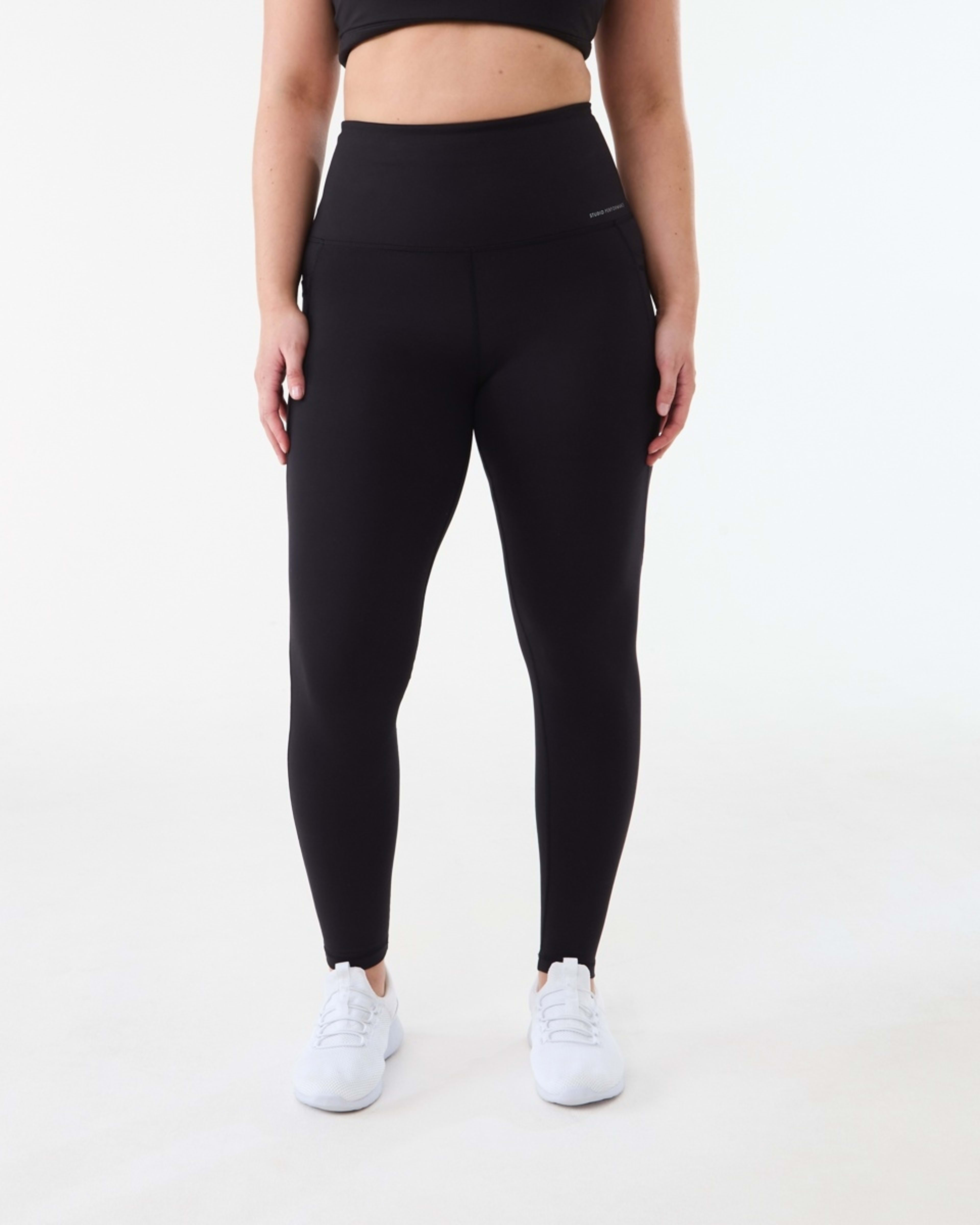 1 Active Womens Ultra High Rise Full Length Studio Leggings BLACK