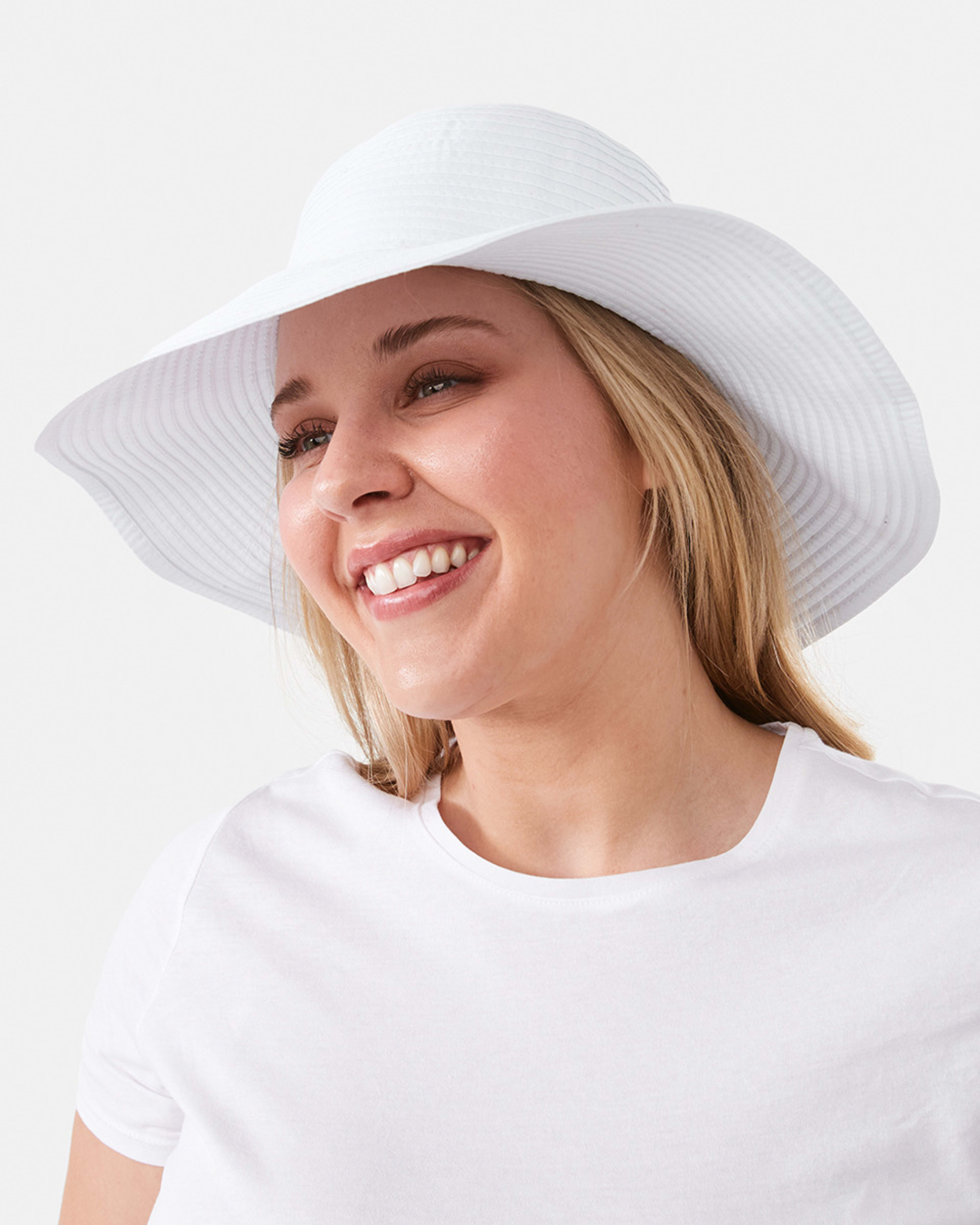 3 Braid Wide Brim Hat White, 3 of 3