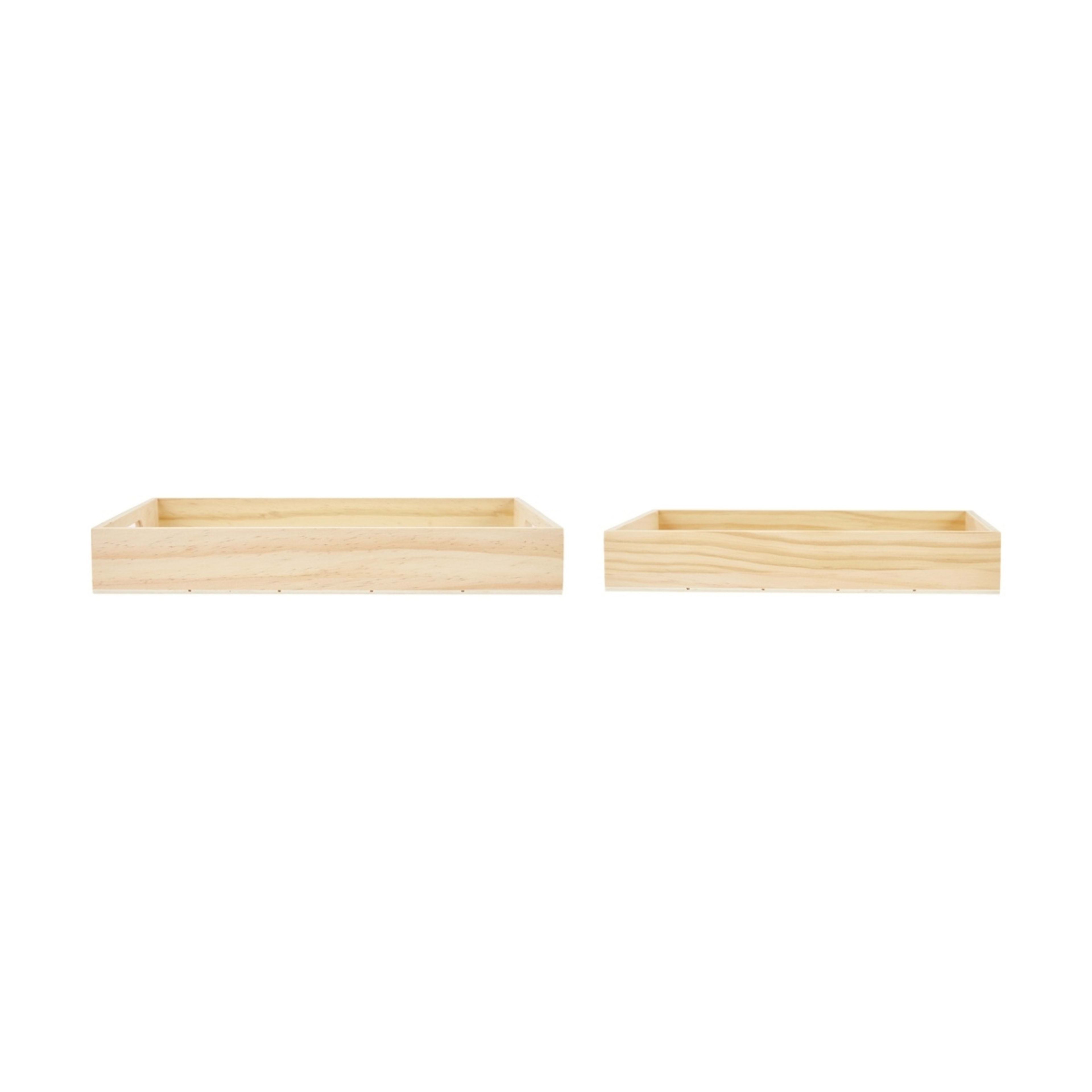 2 2 Piece Wood Rectangle Trays, 2 of 7