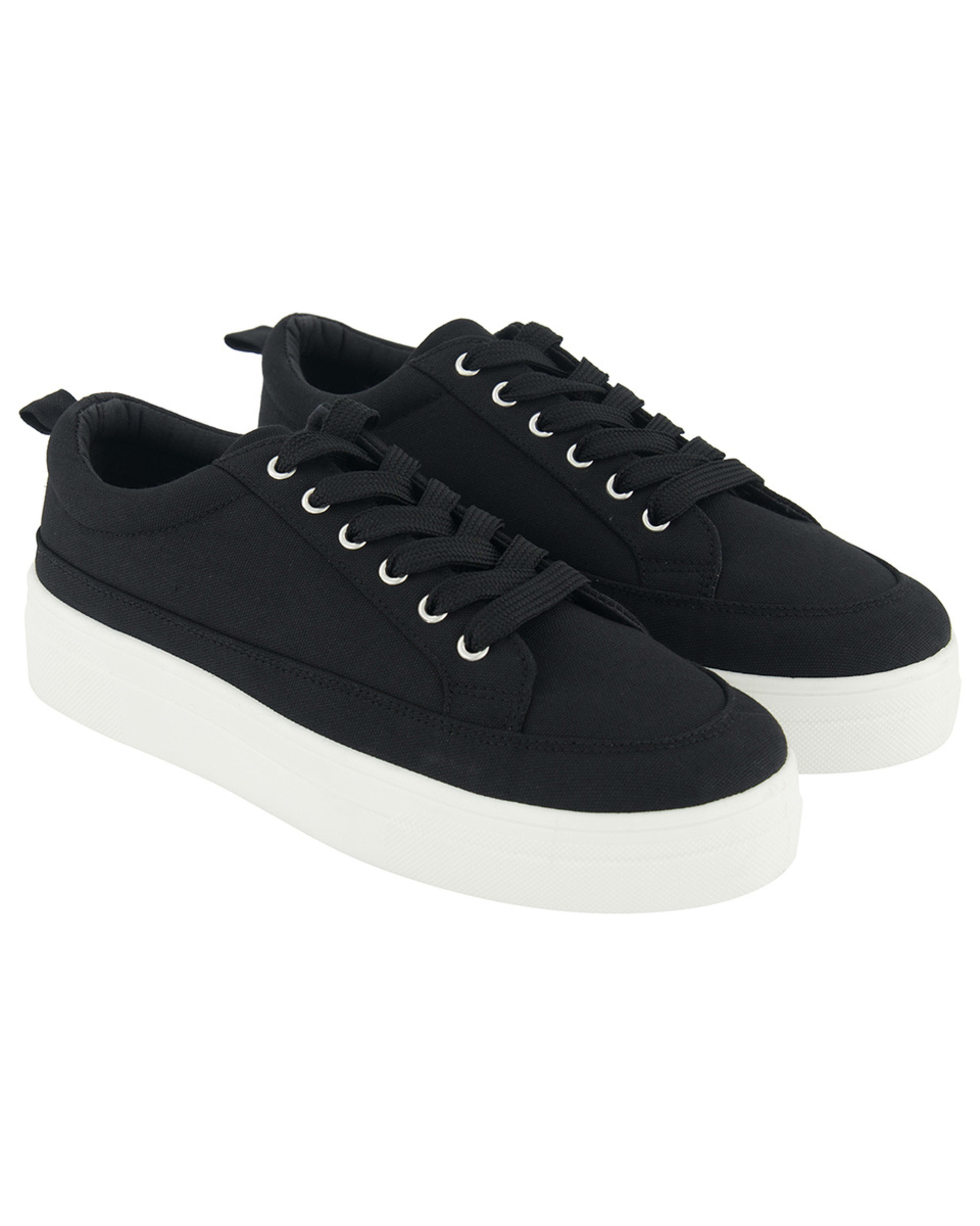 4 Canvas Flatform Sneakers Black, 4 of 5