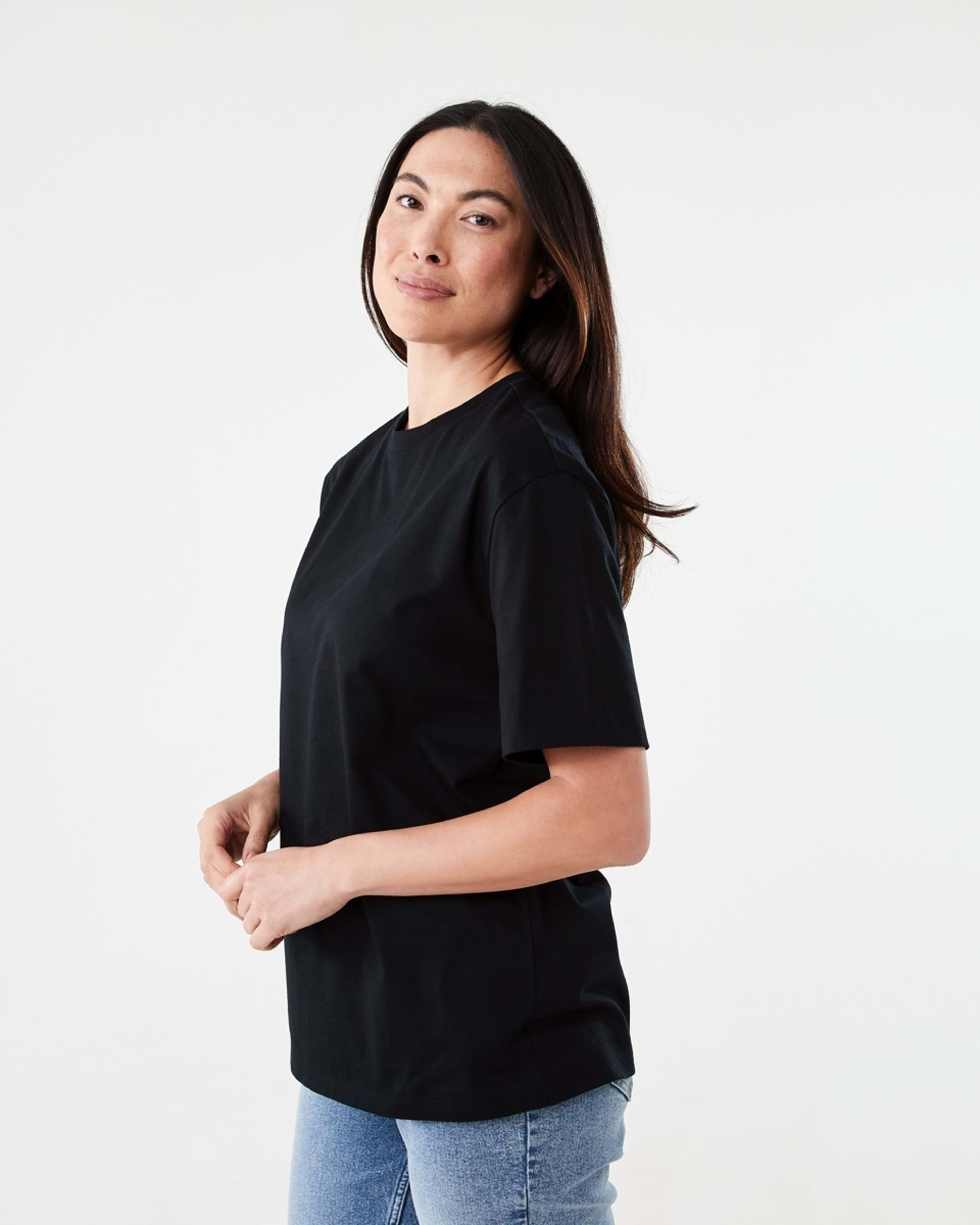 2 Short Sleeve Oversized Boyfriend T-shirt BLACK, 2 of 5