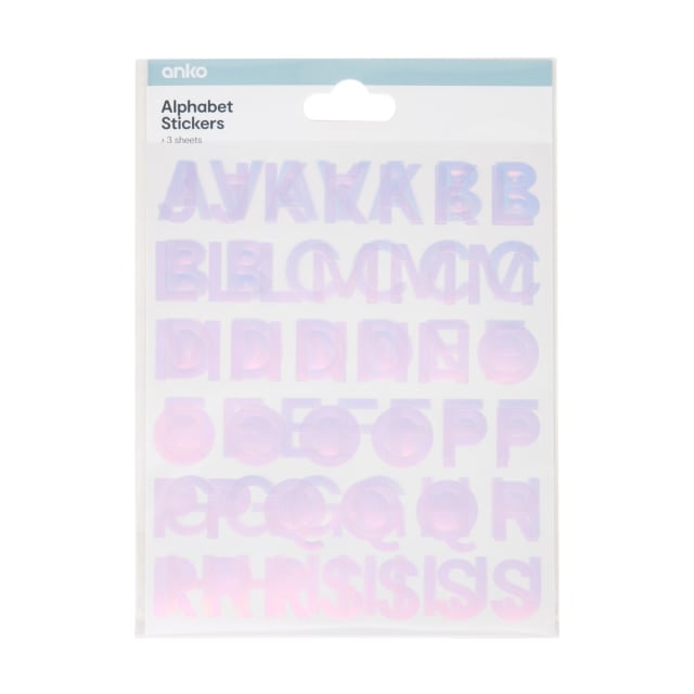 Alphabet Stickers Iridescent Kmart