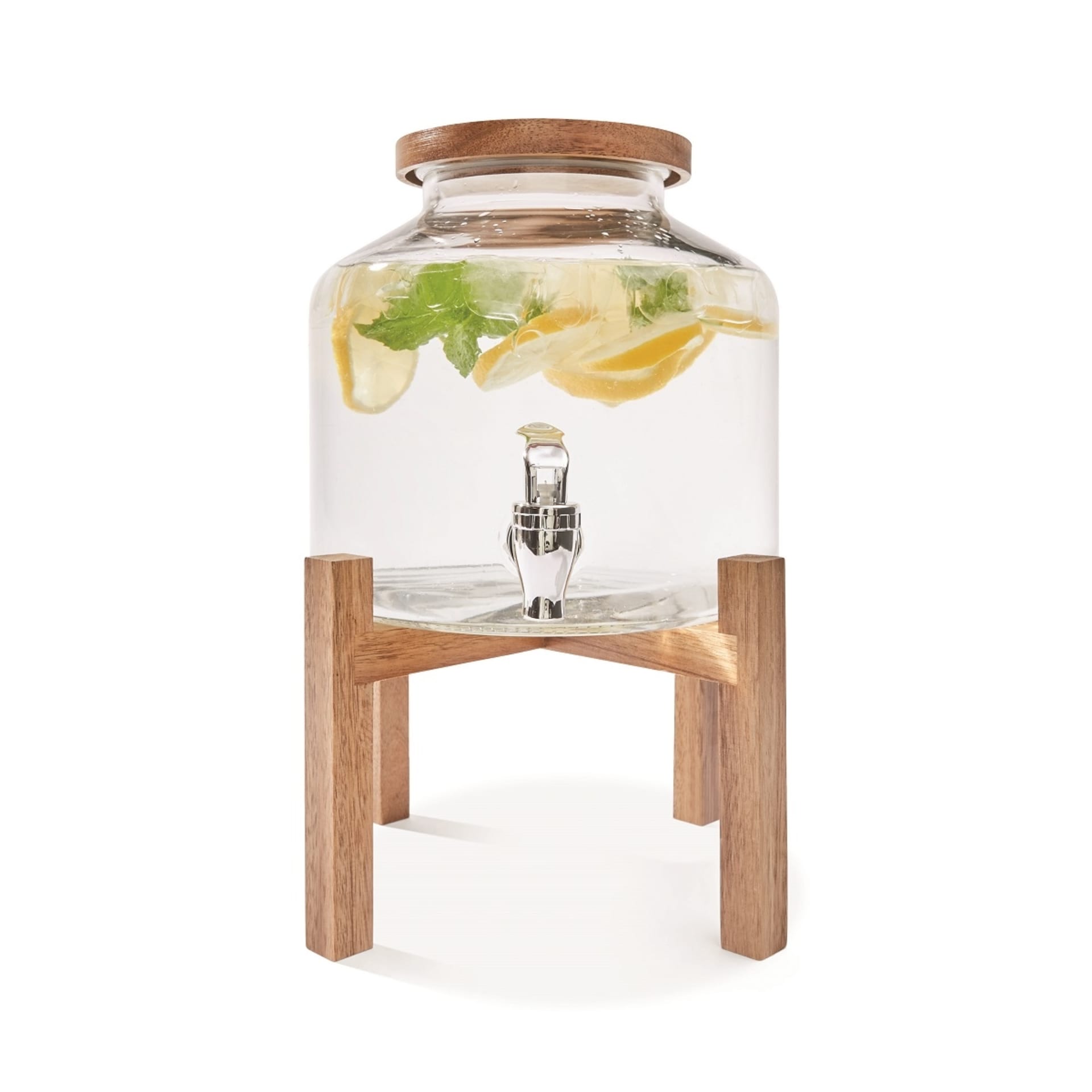 Drink Dispenser with Wood Lid and Stand Kmart