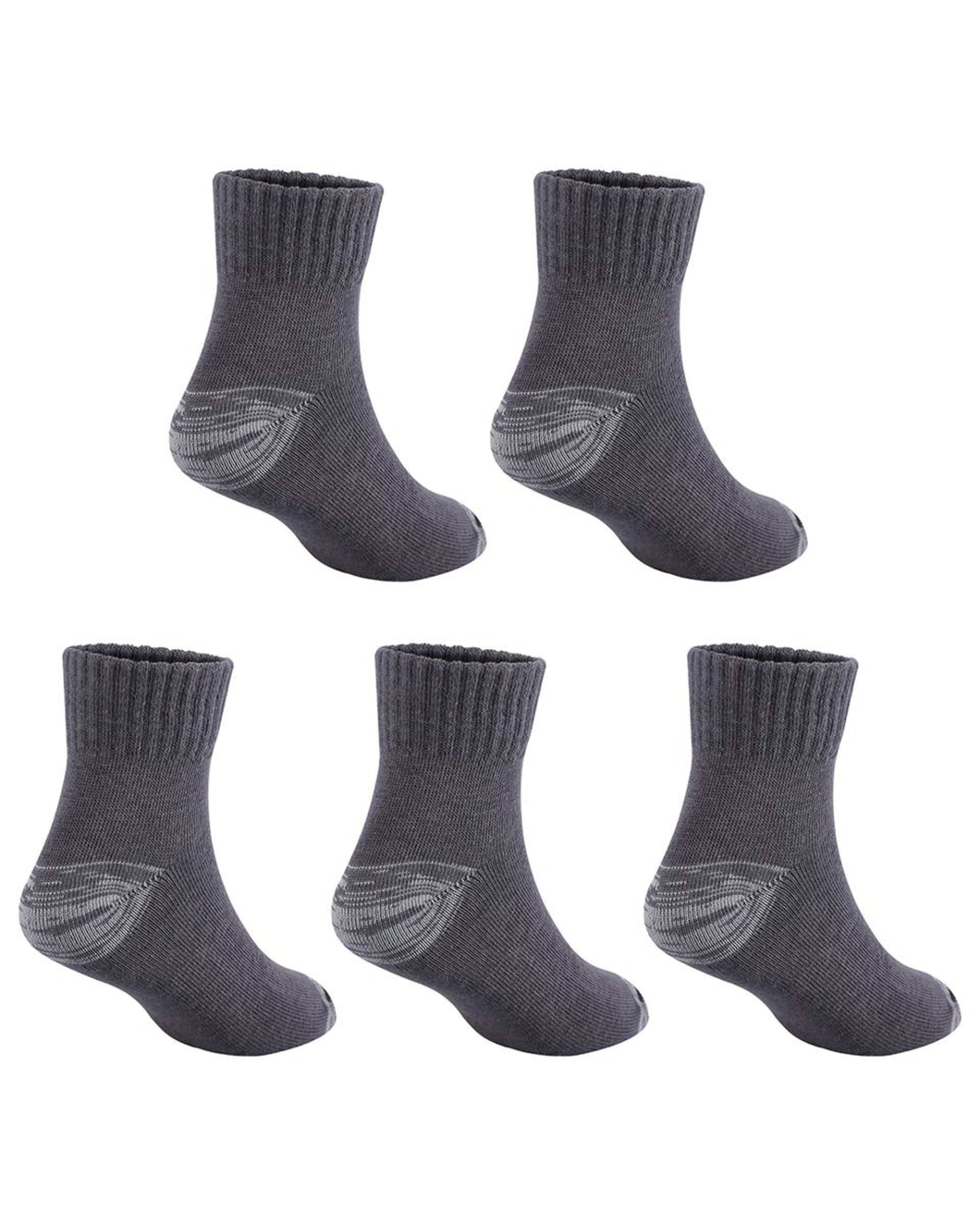 2 5 Pack Tough Quarter Crew Socks Gry Chmrle, 2 of 3
