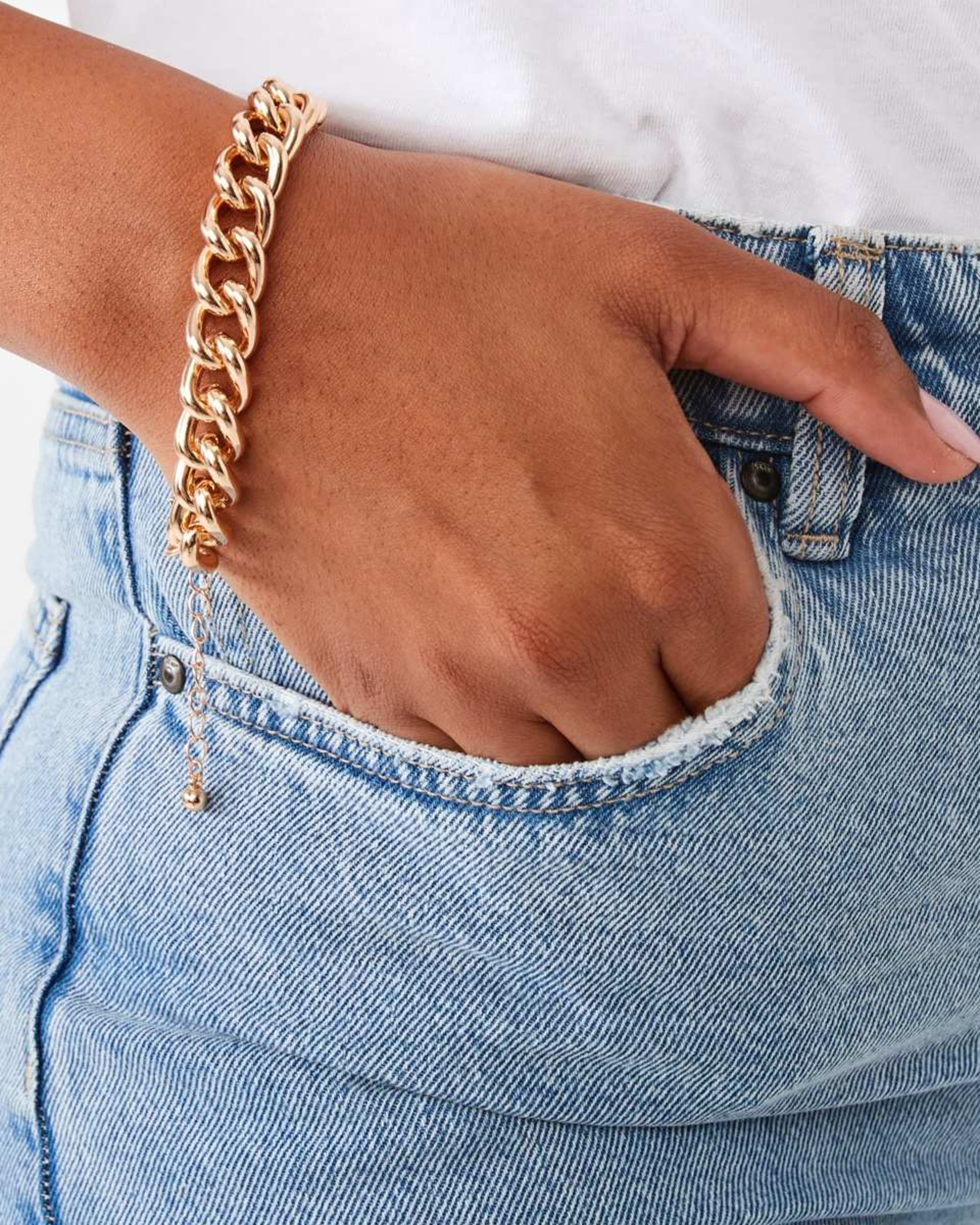 3 Chunky Chain Bracelet Gold, 3 of 4