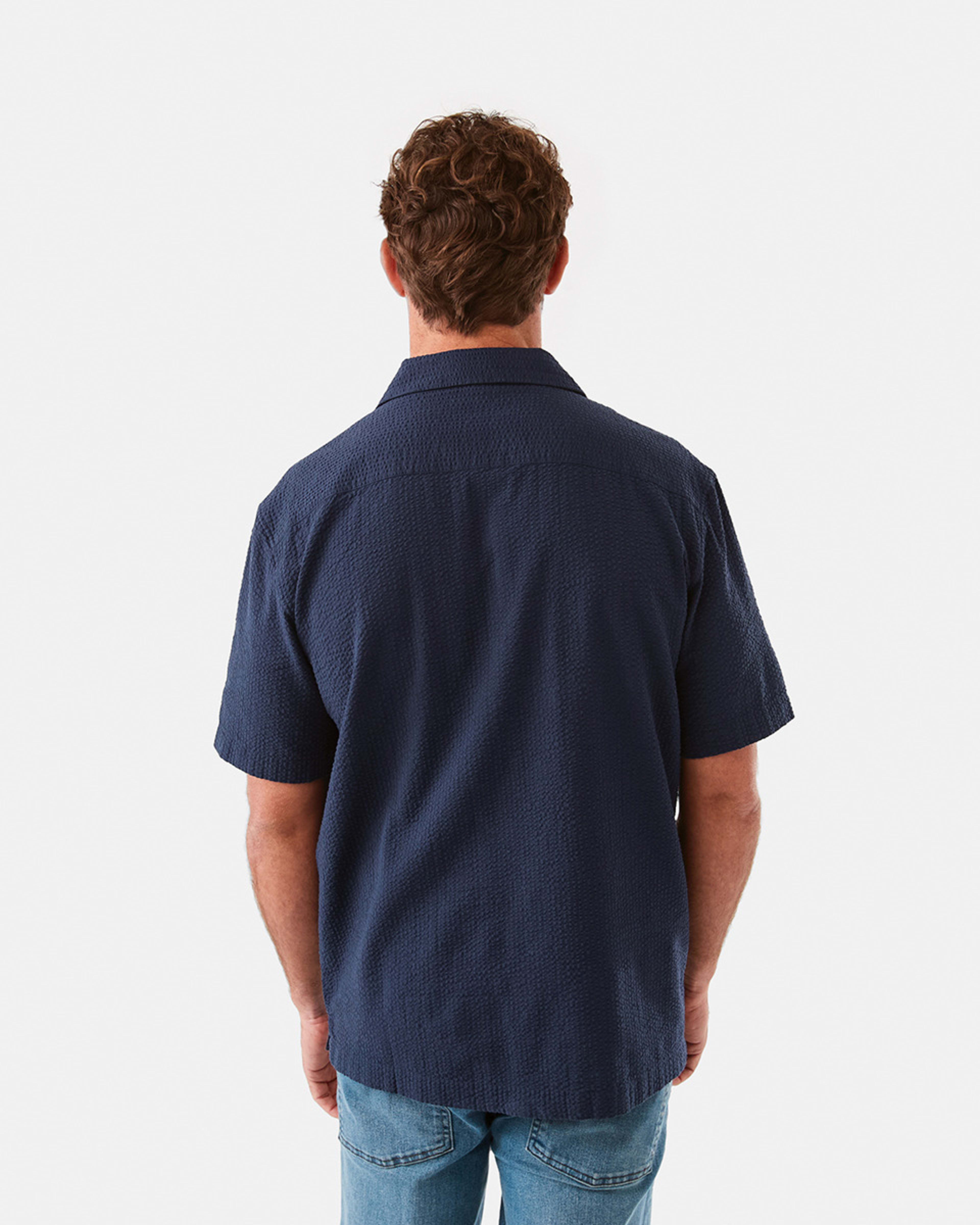 3 Short Sleeve Seersucker Shirt Blu Pcoat, 3 of 7