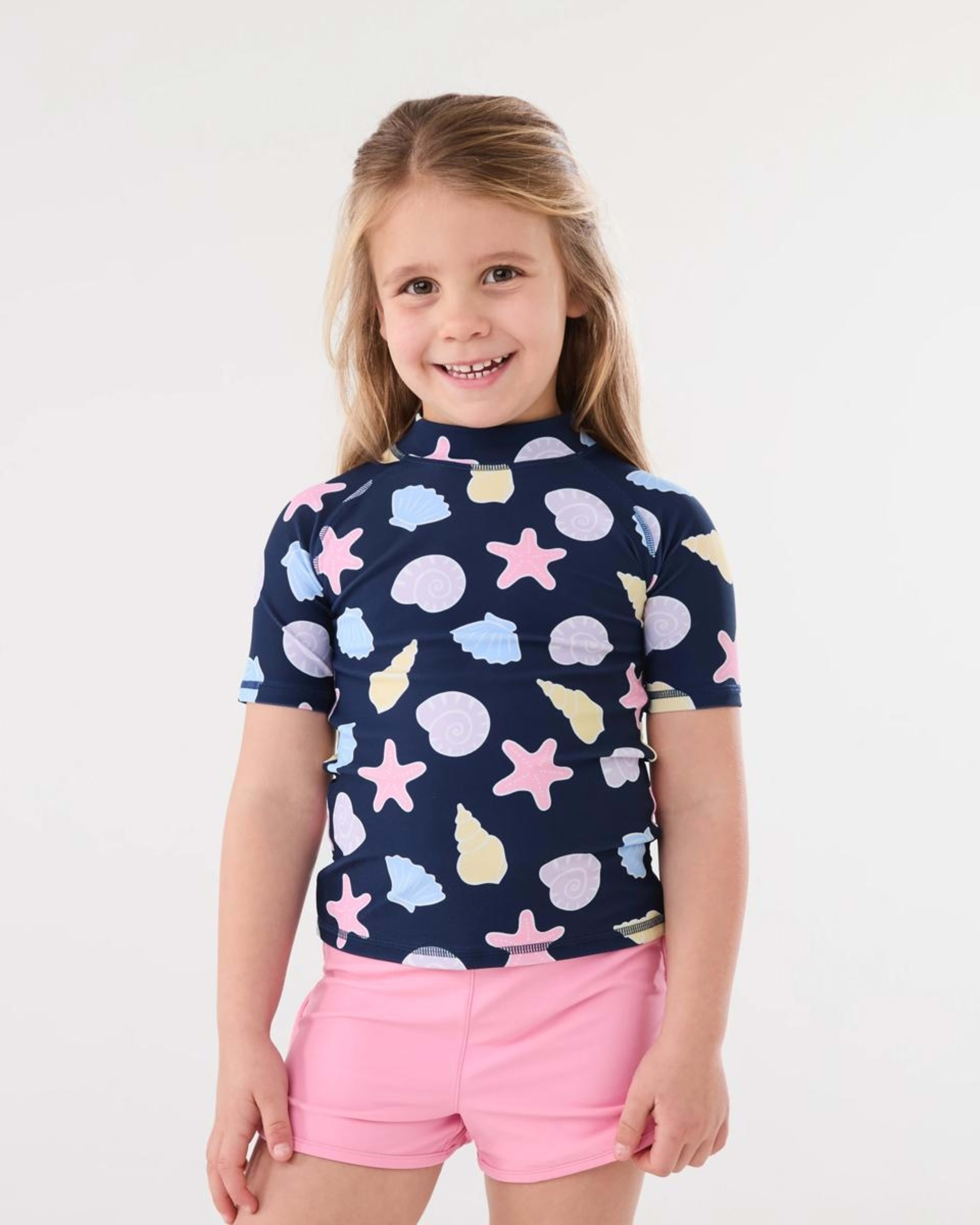 1 Print Rash Vest SEA SHELL DEEP INDIGO