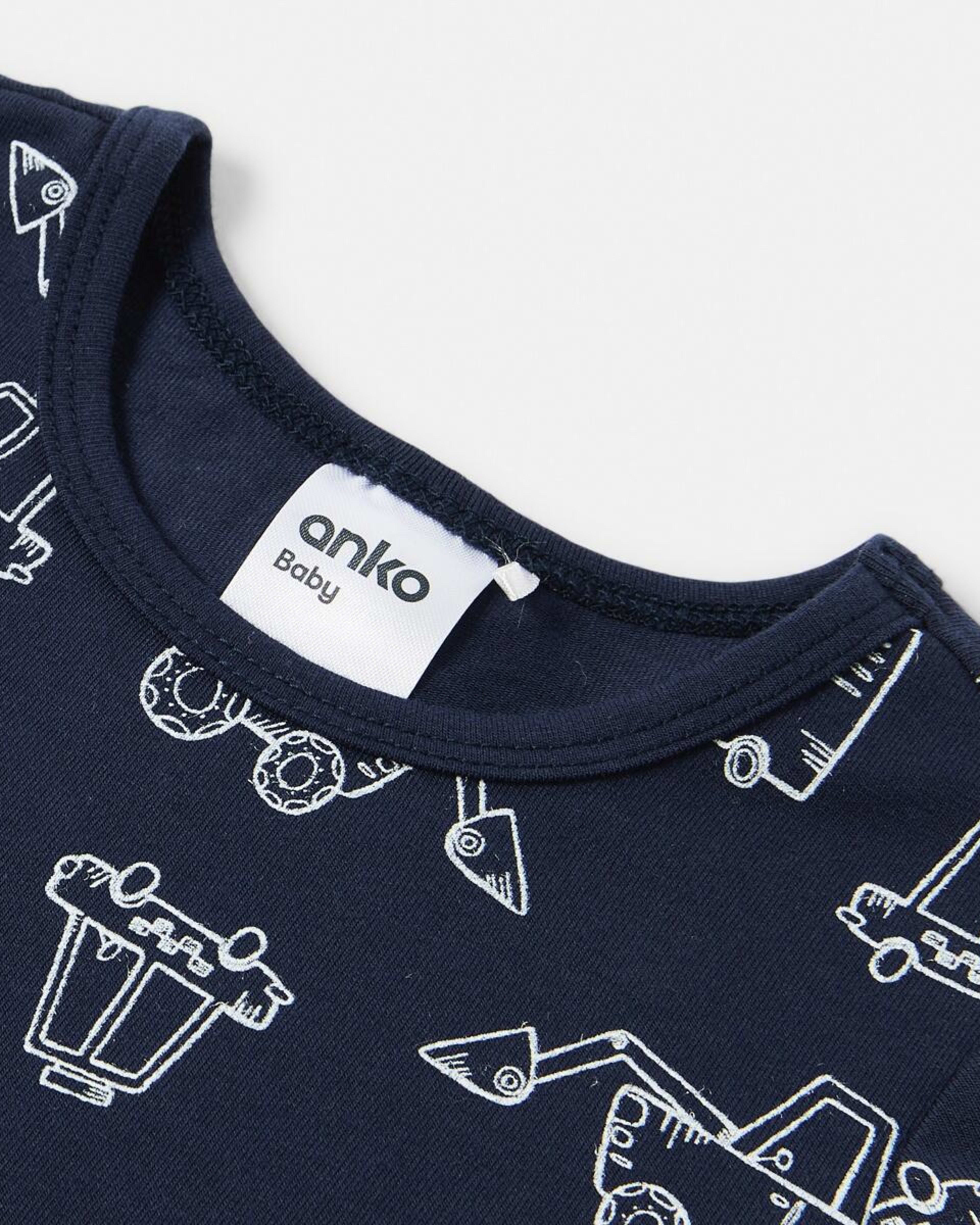 8 3 Pack Short Sleeve Bodysuits Digger, 8 of 8