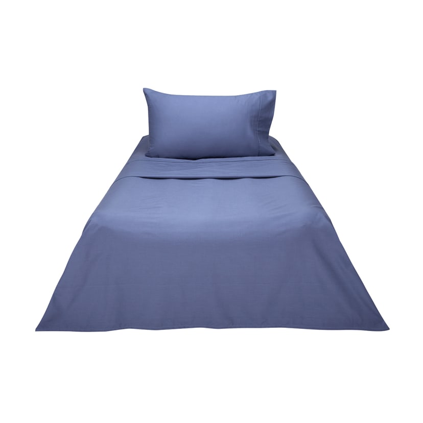 180 Thread Count Sheet Set King Single Bed, Mid Blue Kmart