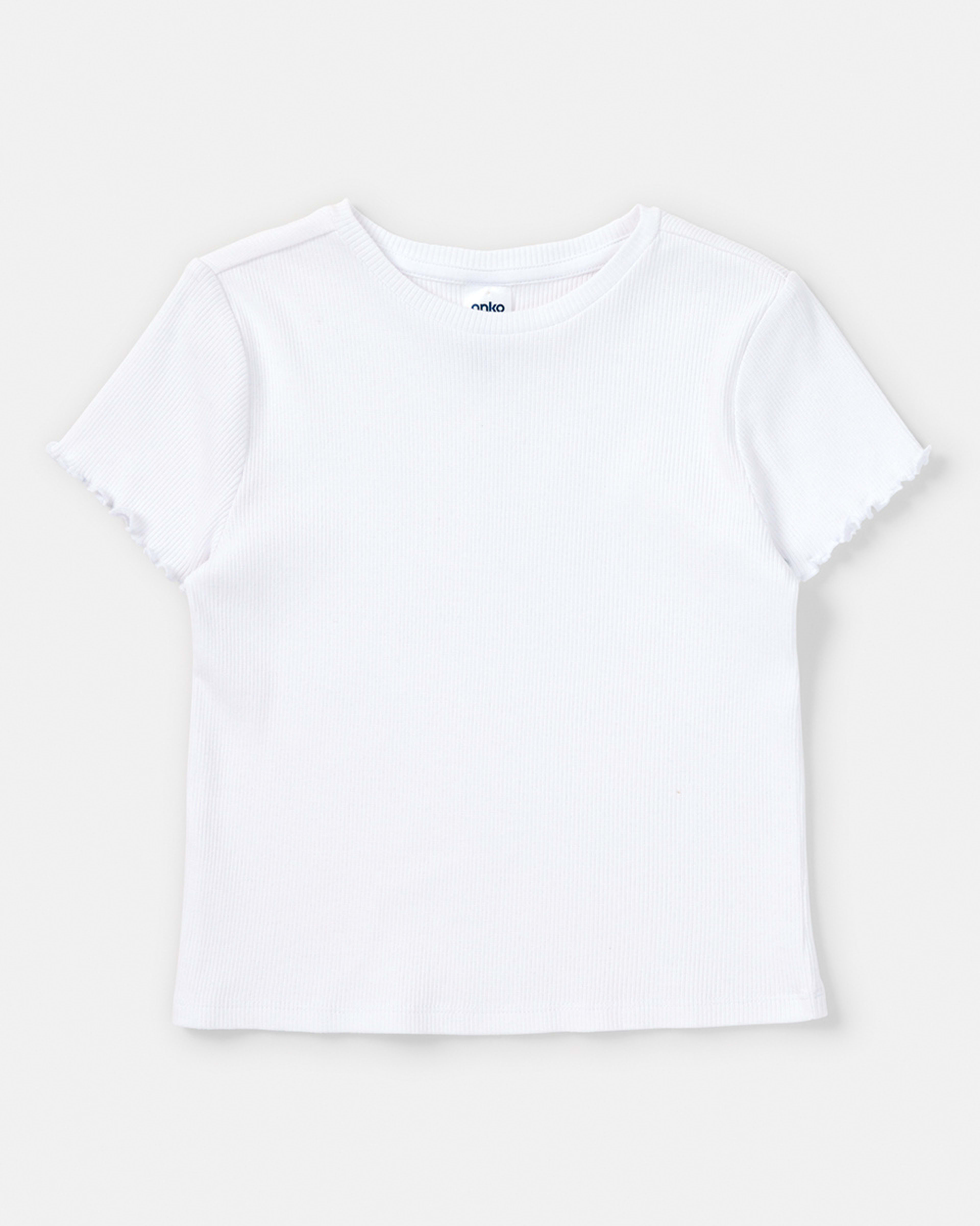 9 Short Sleeve Rib Top White, 9 of 10