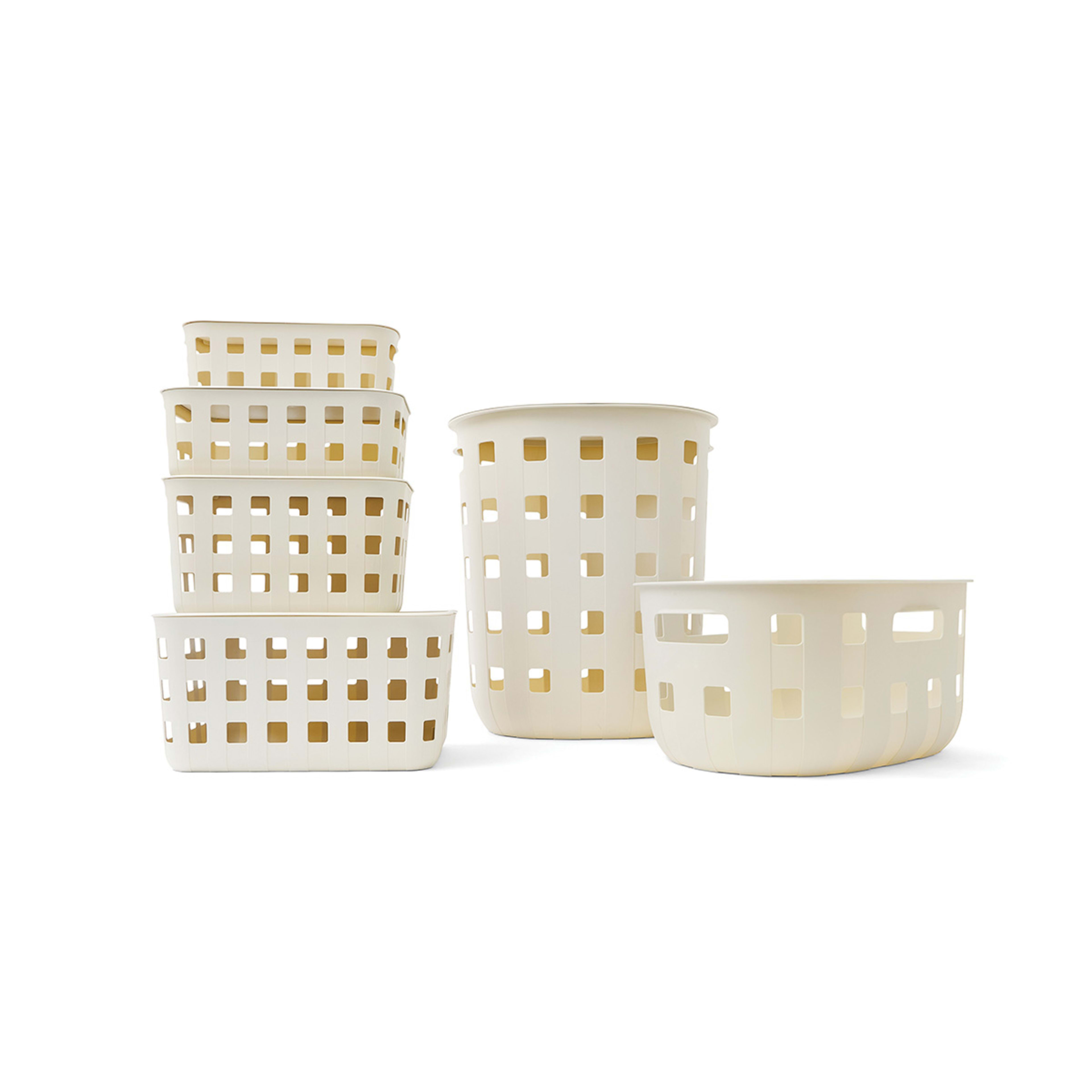 7 50L Trellis Laundry Basket - Beige, 7 of 7