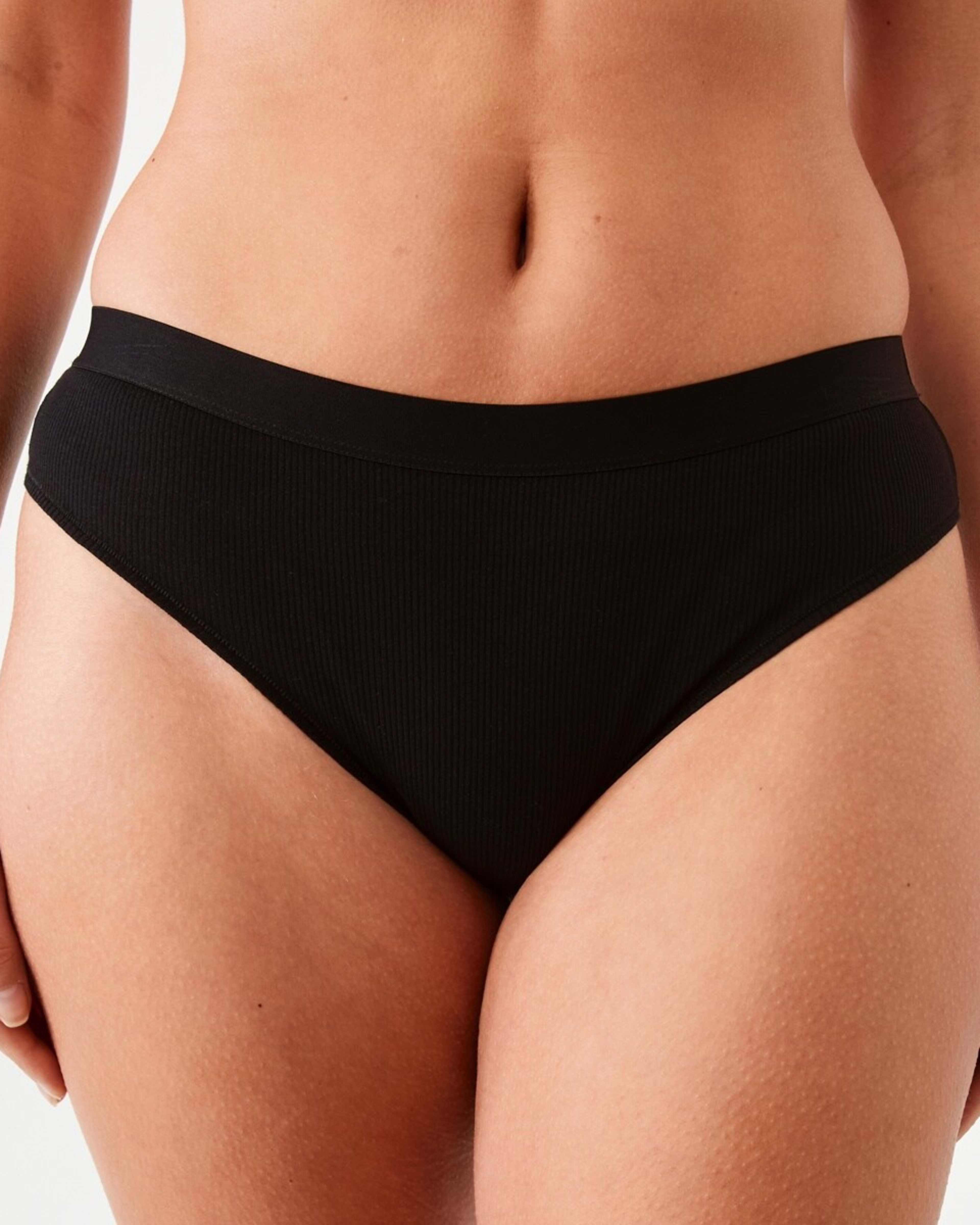 1 Ribbed Bikini Briefs Black