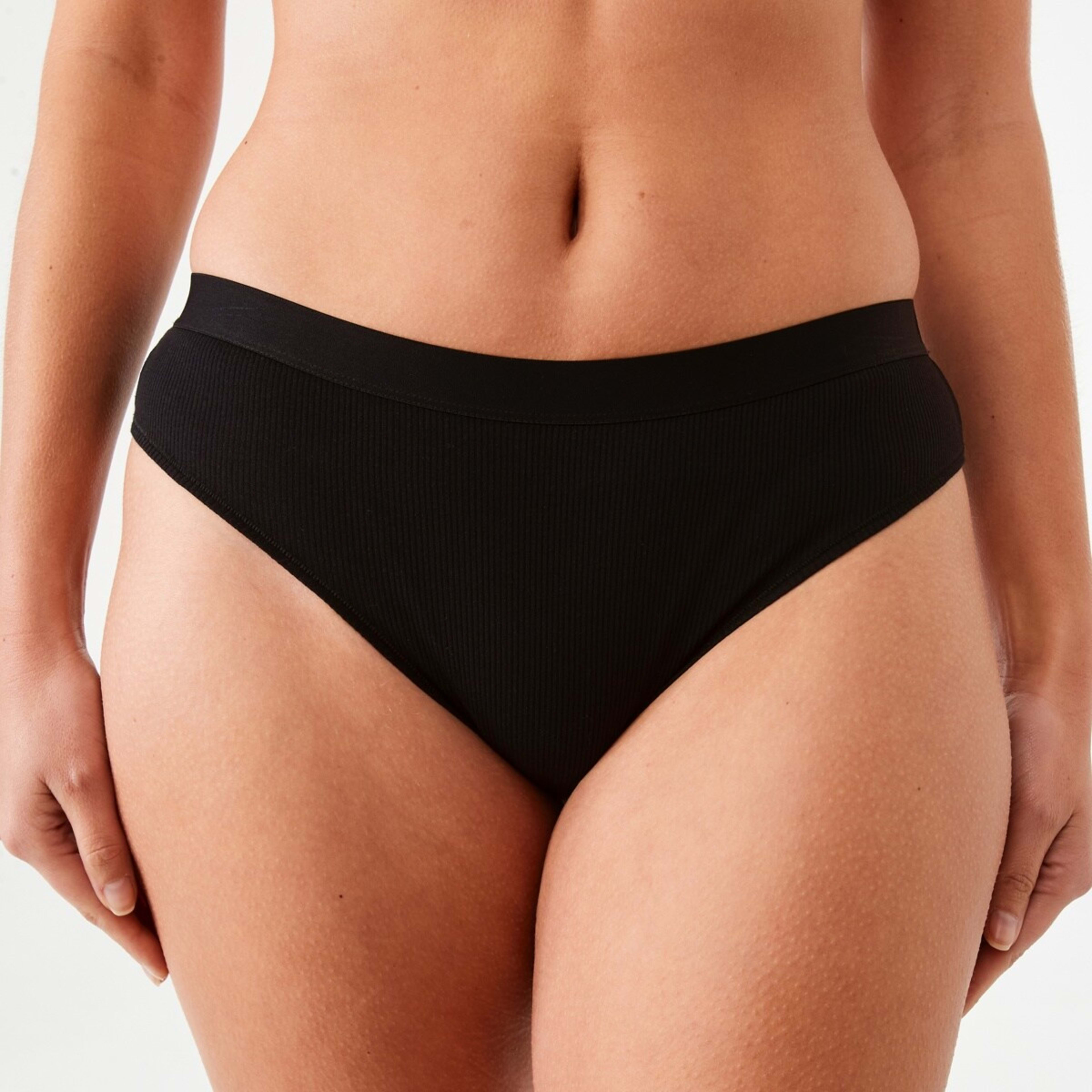 1 Ribbed Bikini Briefs Black, 1 of 4