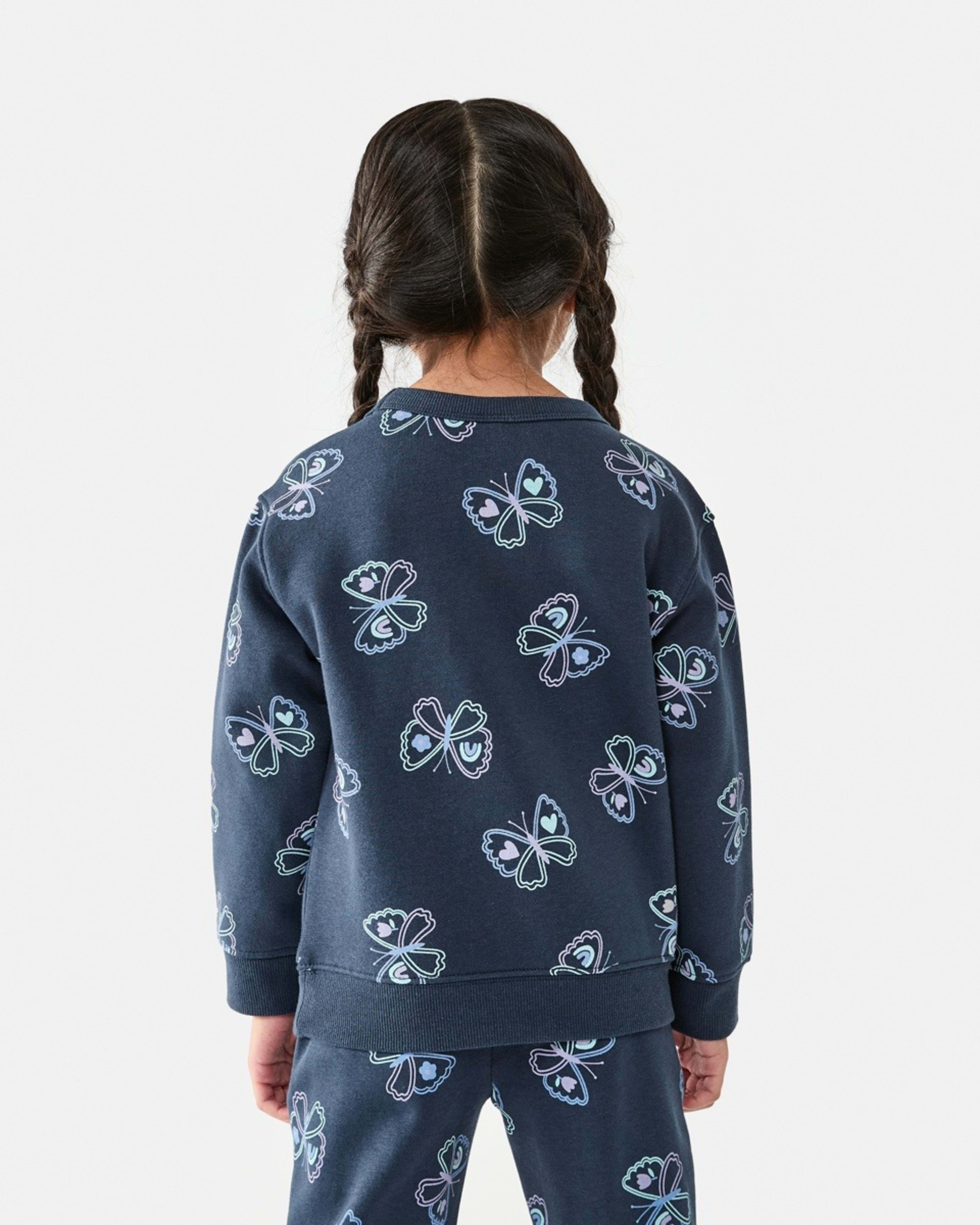2 All Over Print Crew Neck Sweatshirt Butterfly, 2 of 8