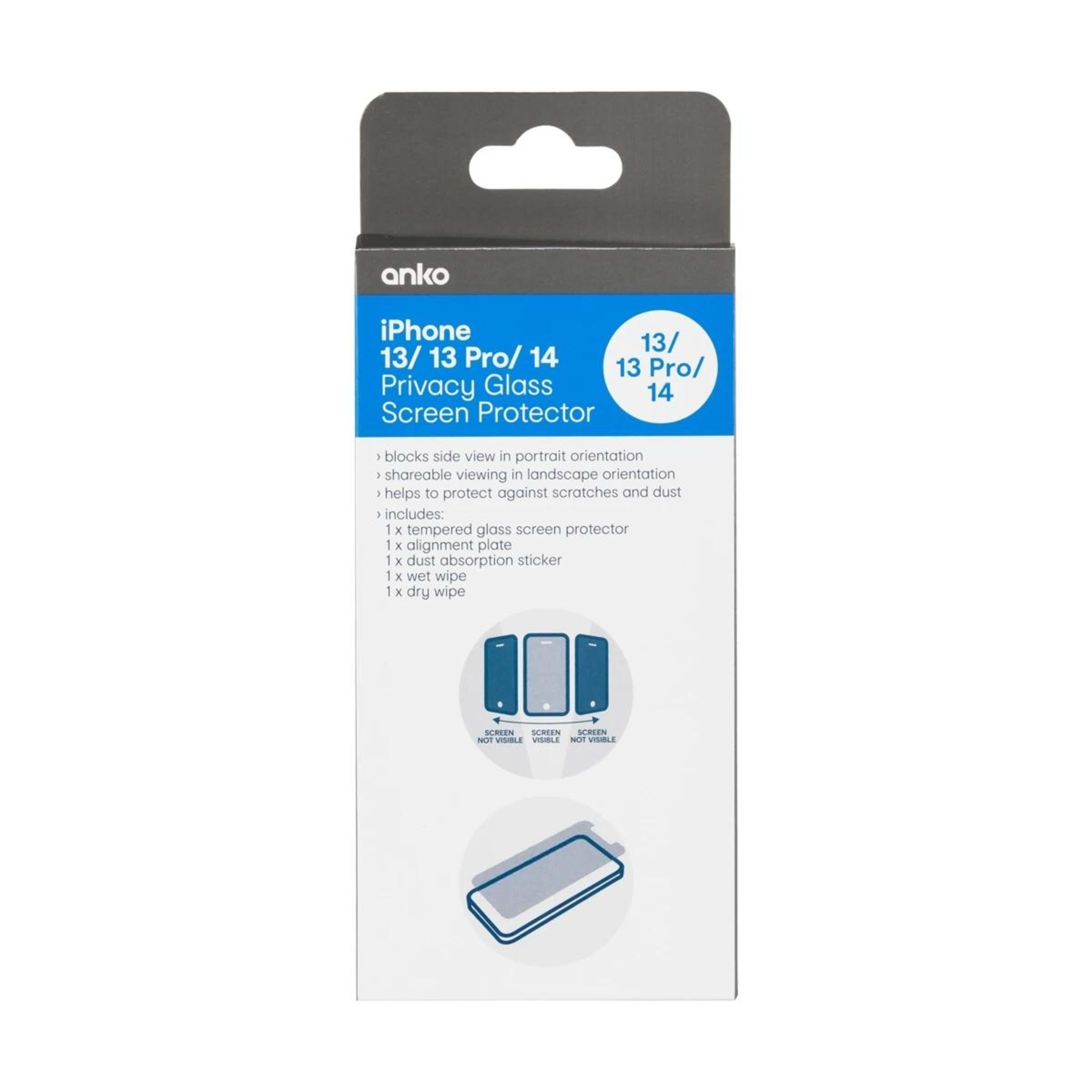 1 iPhone 13/13 Pro/14 Privacy Hardened Glass Screen Protector, 1 of 7