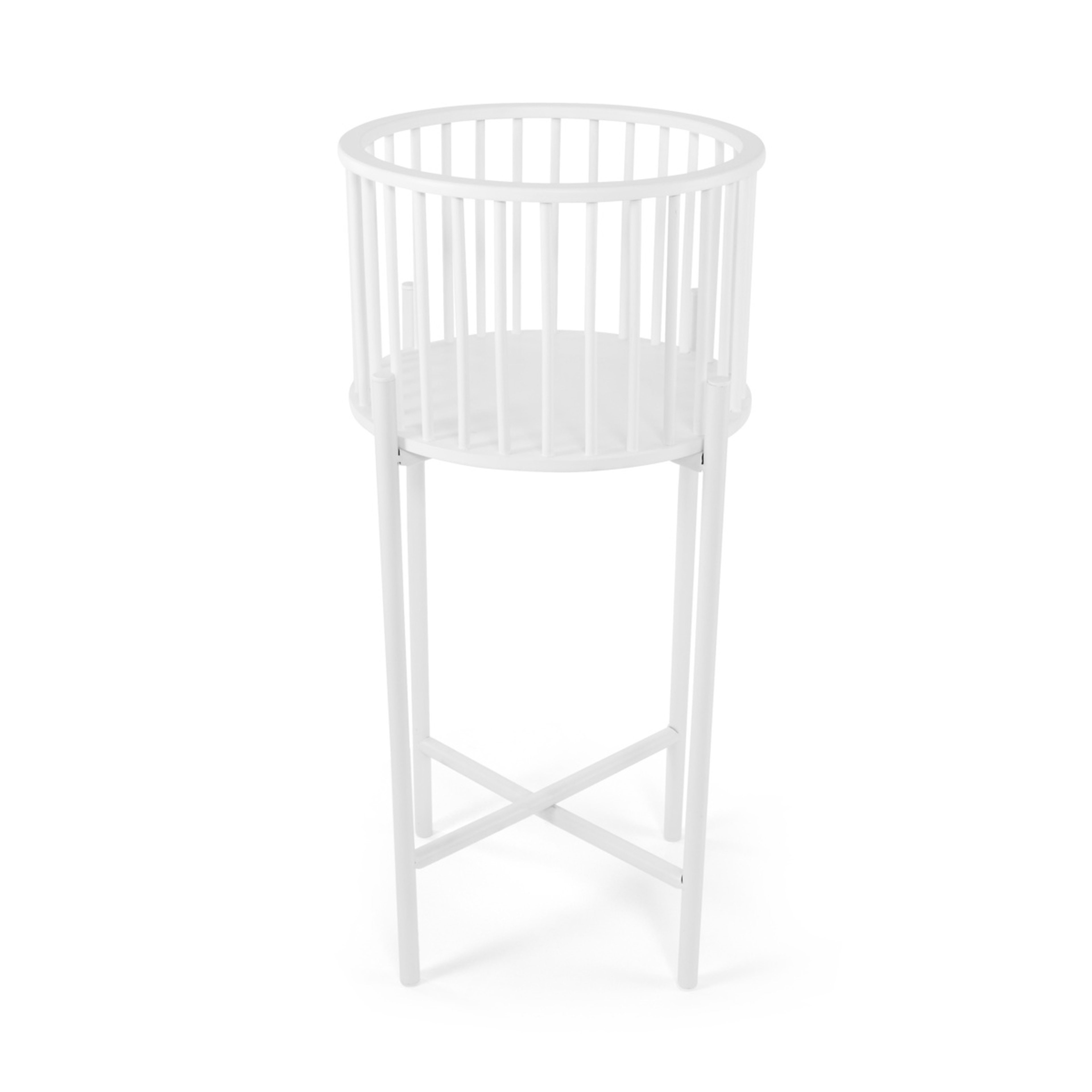 3 White Slatted Pot Holder, 3 of 7