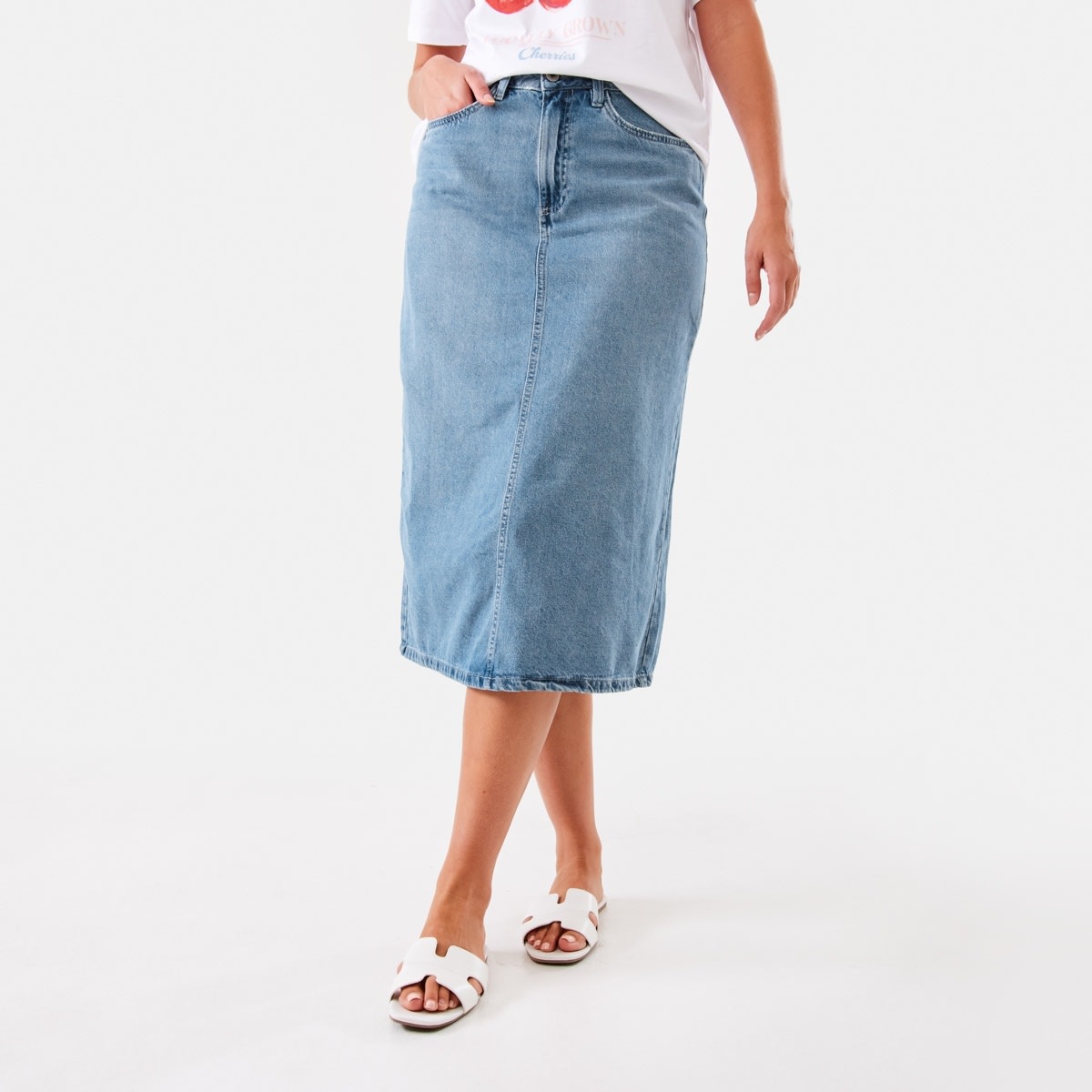 Denim Midi Skirt