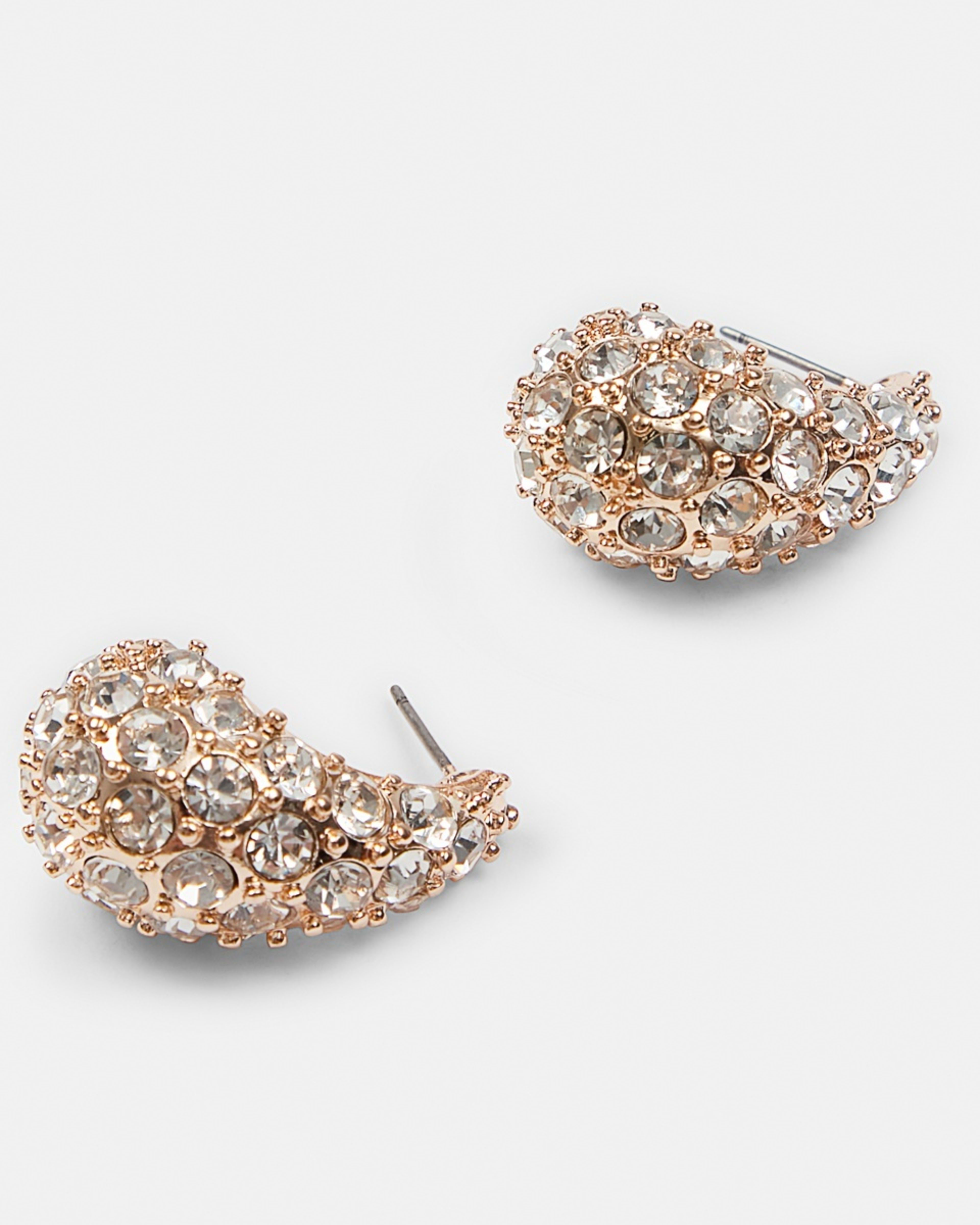 2 Diamante Teardrop Earrings Gold, 2 of 4