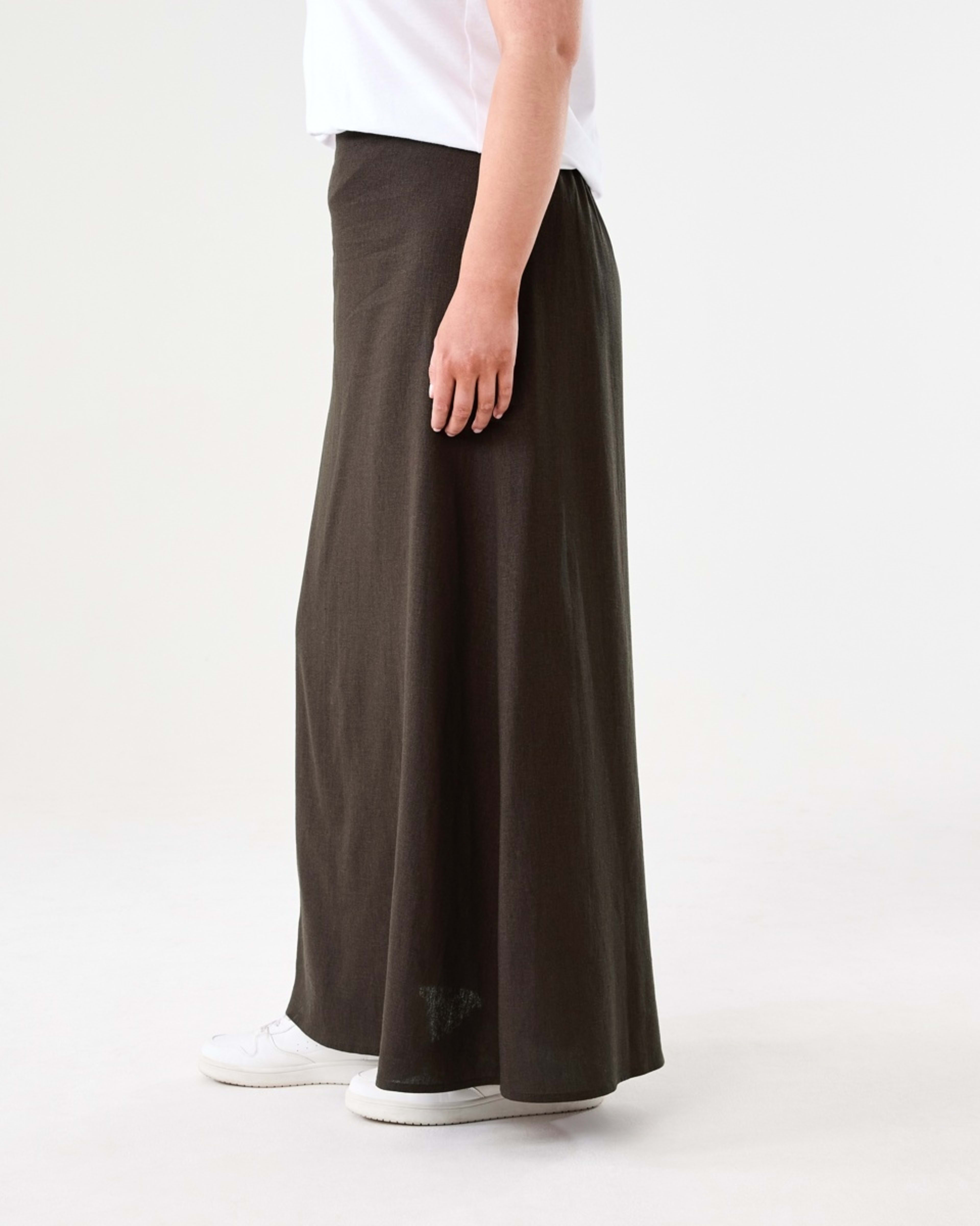 2 Linen Blend Maxi Skirt MELTED CHOCOLATE, 2 of 4