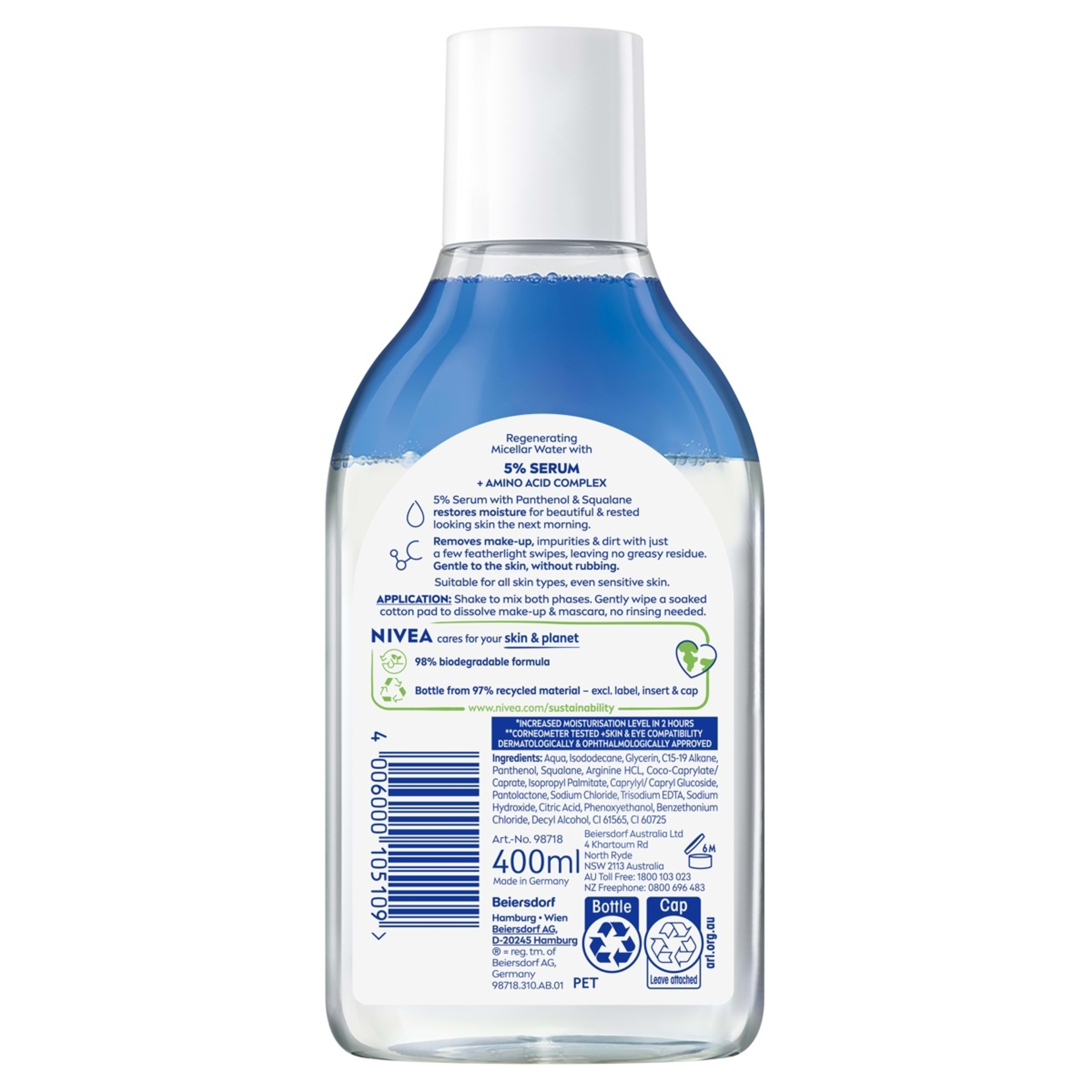 2 Nivea Regenerating Micellar Water 400ml - 5% Serum with Panthenol and Squalane, 2 of 8