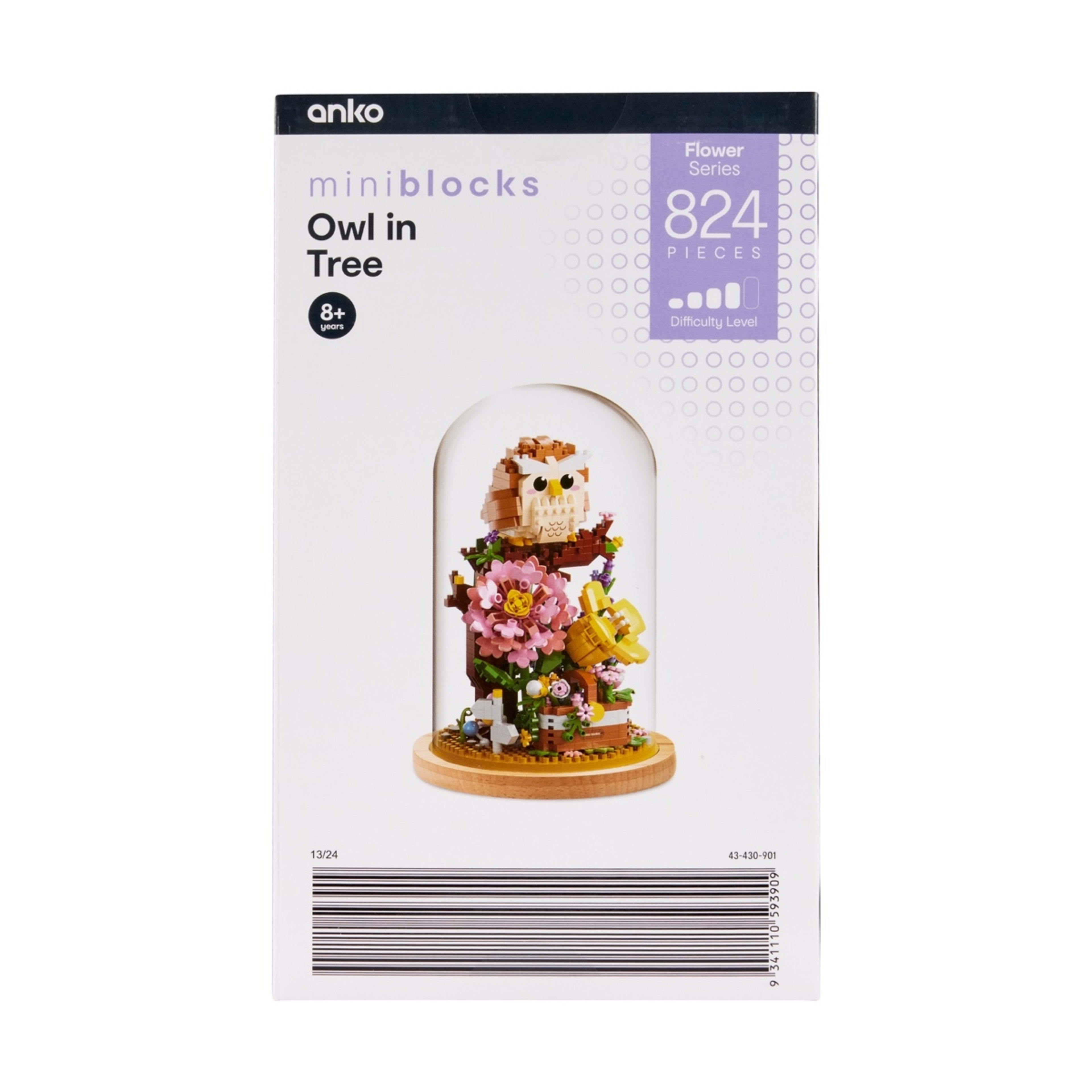 3 824 Piece Mini Blocks Flower Series: Owl in Tree, 3 of 5
