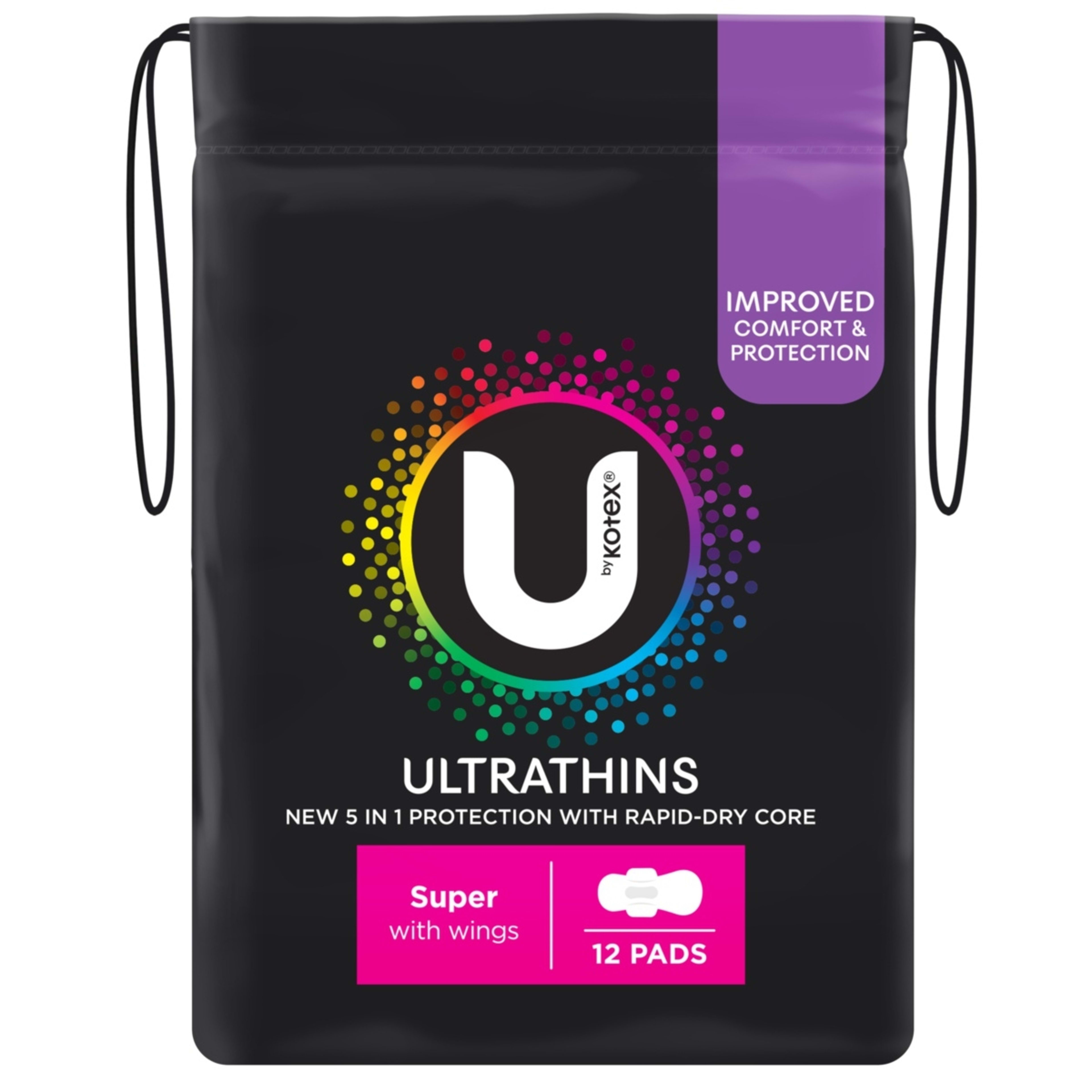 2 12 Pack U by Kotex Ultrathin Super Pads with Wings, 2 of 8