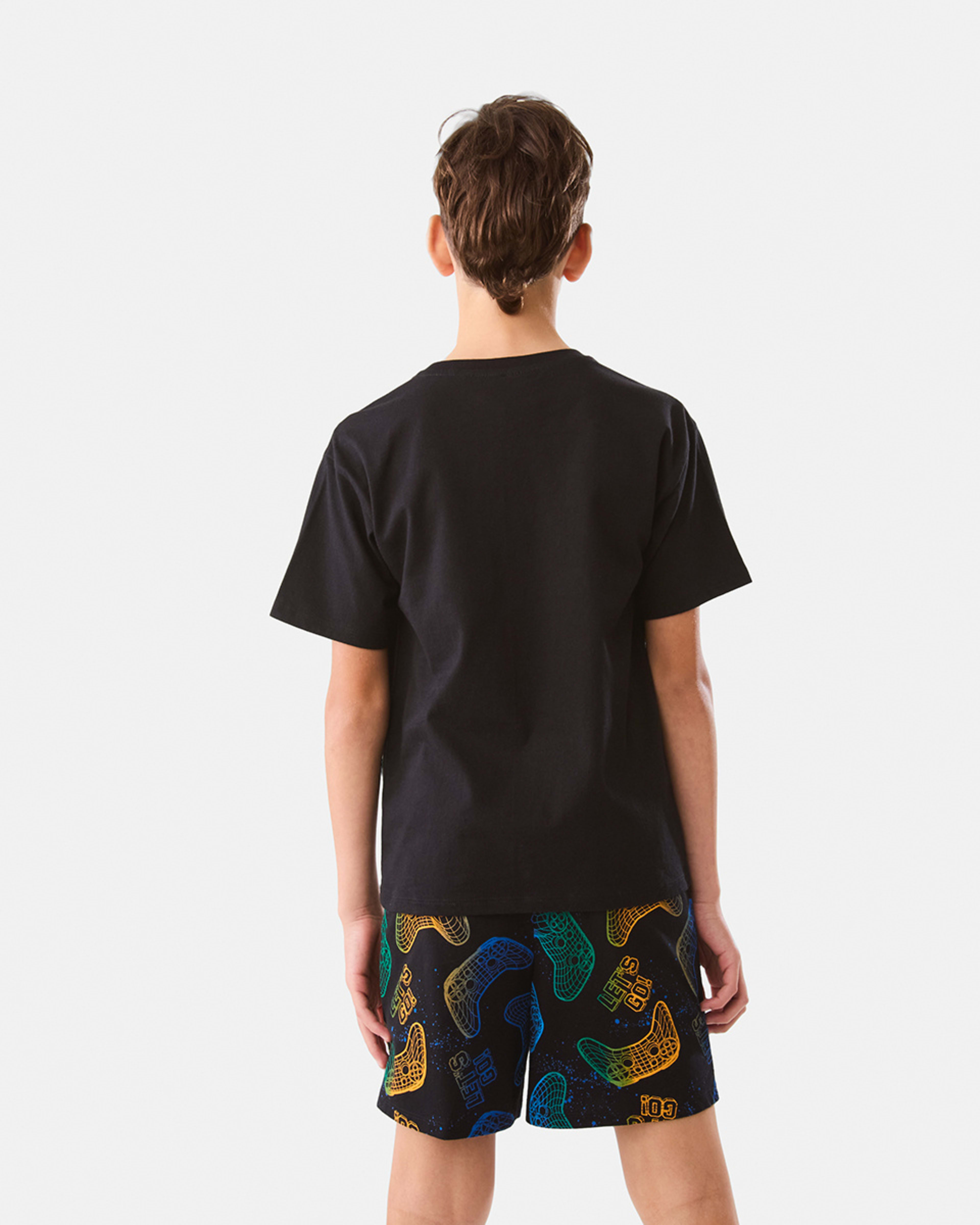 2 Short Sleeve Jersey Knit Pyjama Set Cav Game, 2 of 10