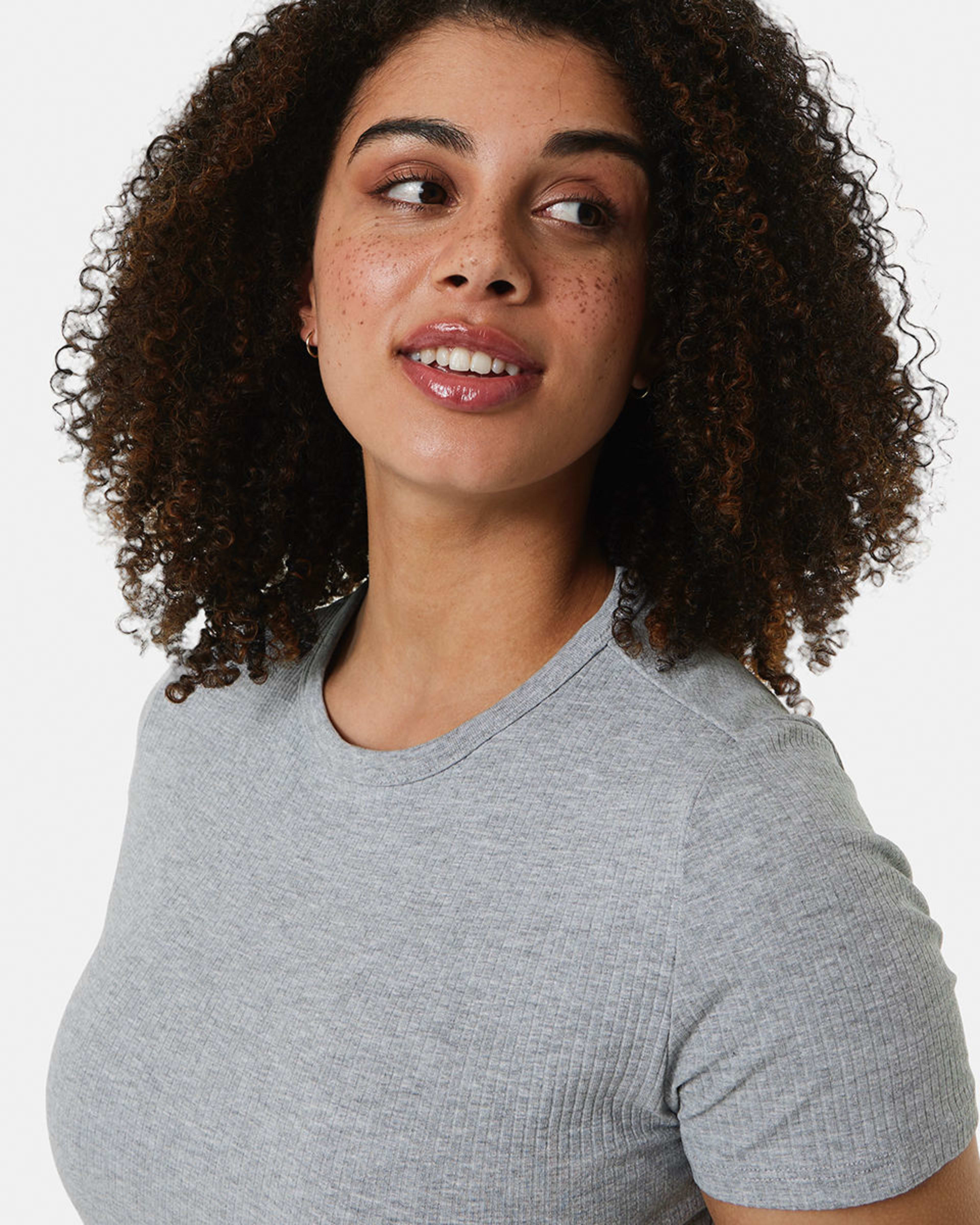 4 Short Sleeve Rib Crew Neck T-shirt Ash Marle, 4 of 6