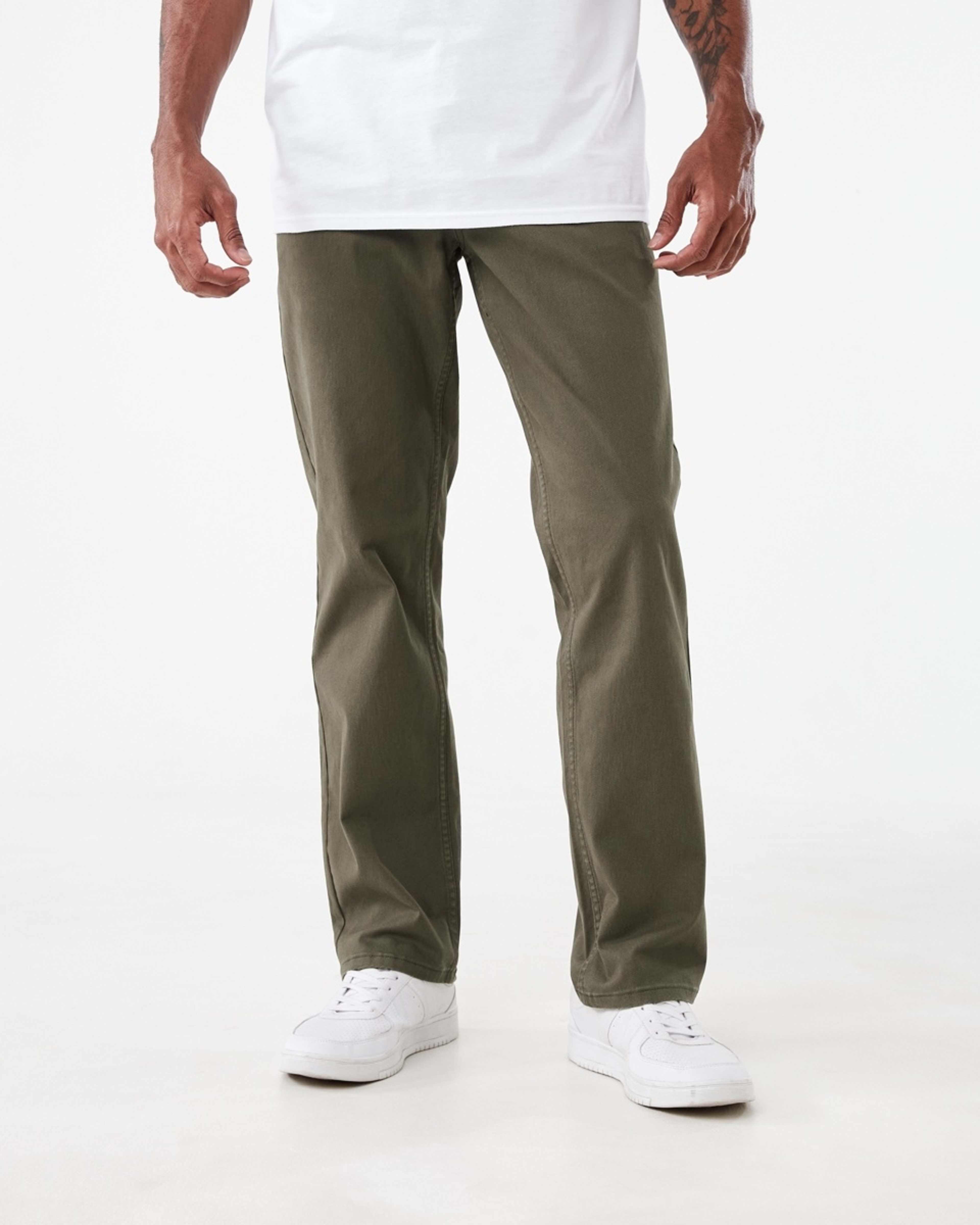 1 Straight Textured Jeans Stone Green, 1 of 5