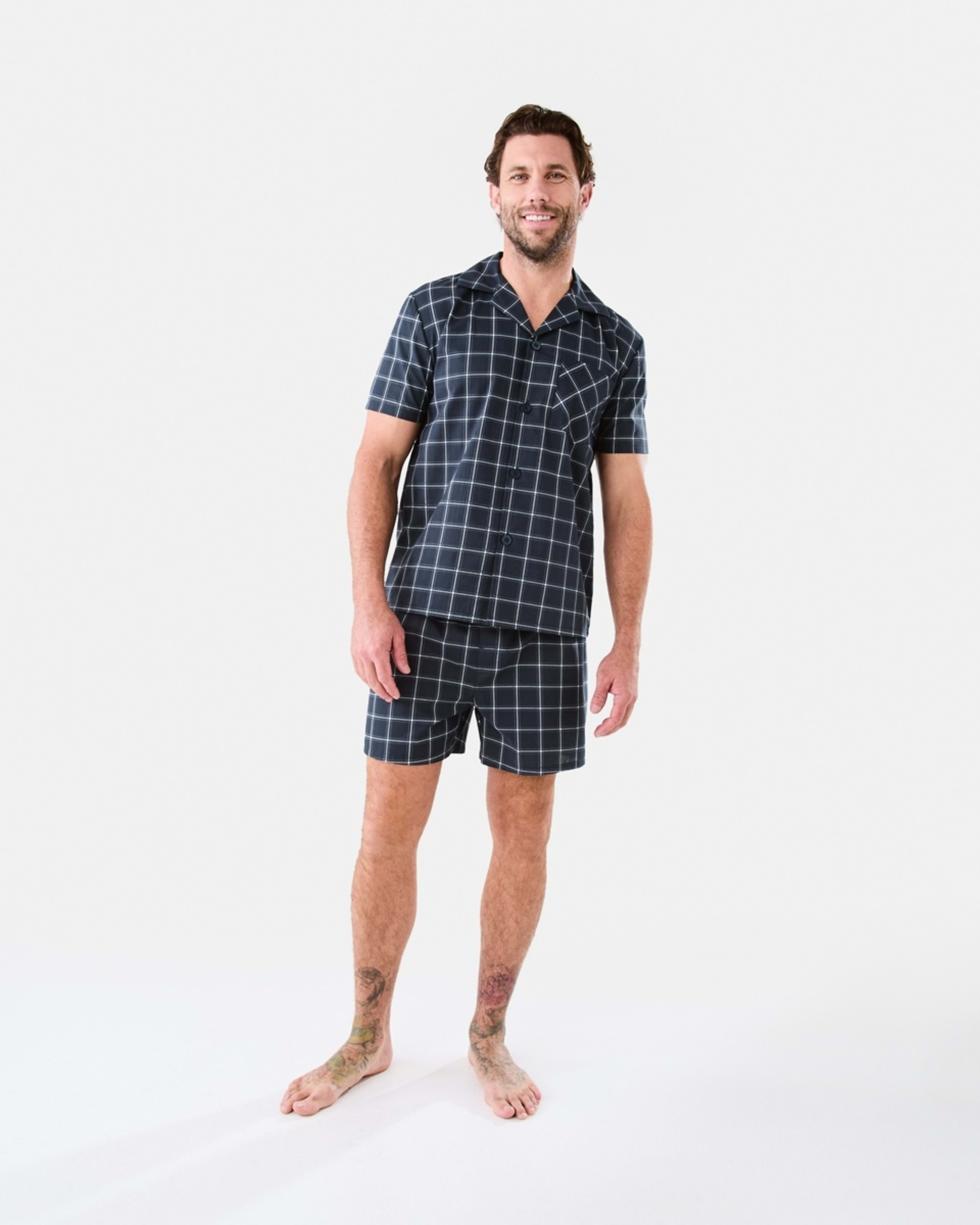 9 Short Leg Woven Pyjama Set Cotters Check, 9 of 9