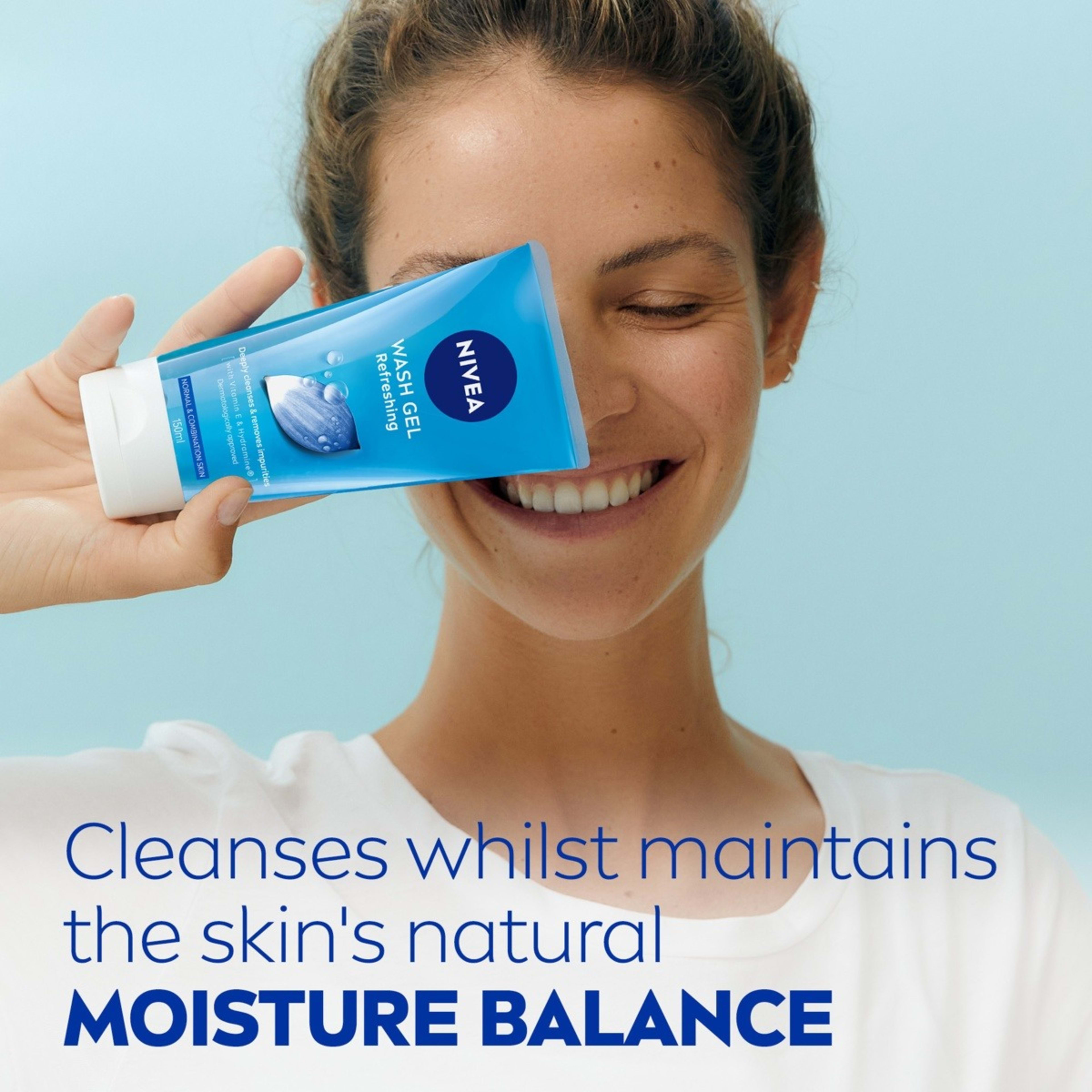 4 Nivea Refreshing Wash Gel 150ml - Hydramine and Vitamin E, 4 of 7