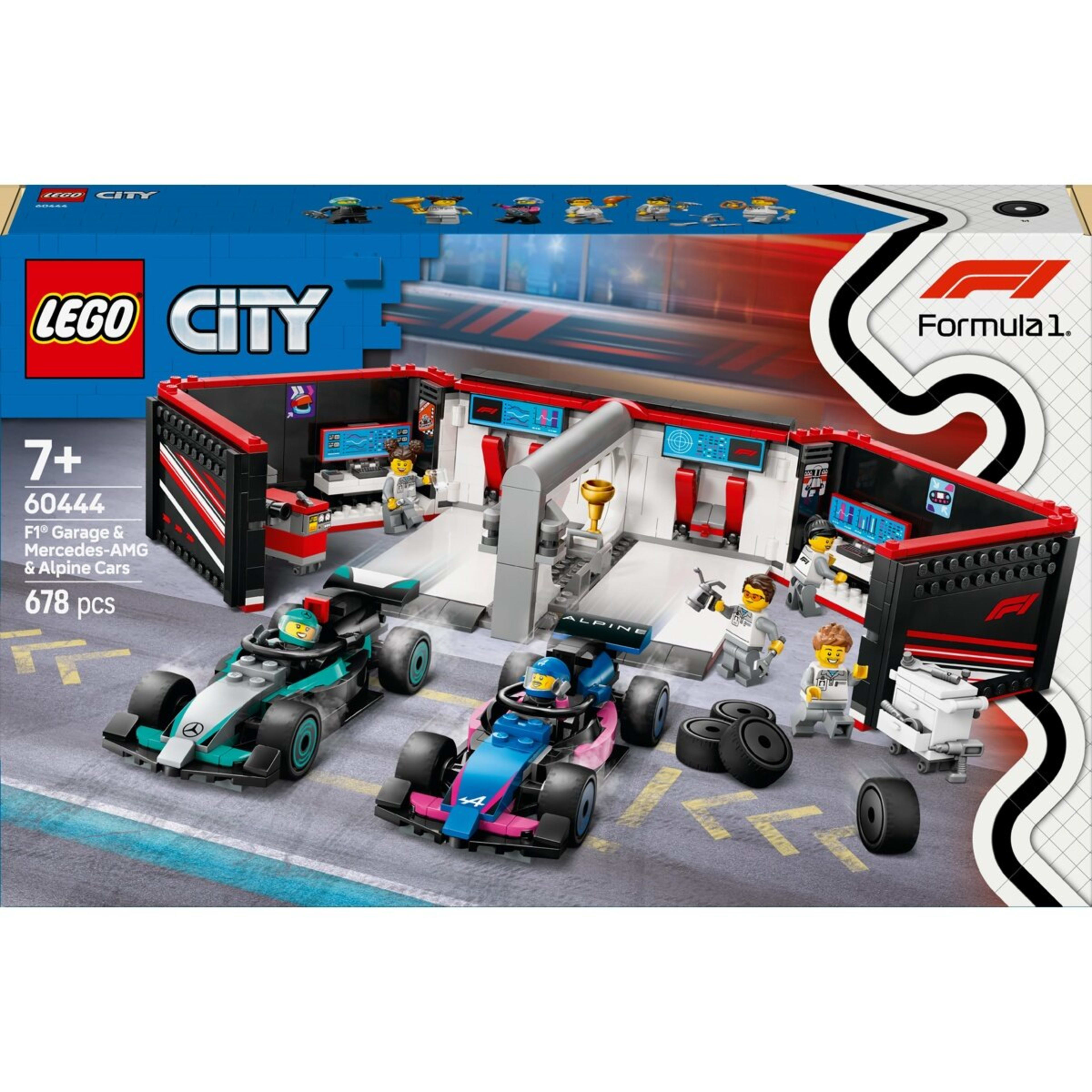 1 LEGO City F1 Garage & Mercedes-AMG & Alpine Cars 60444