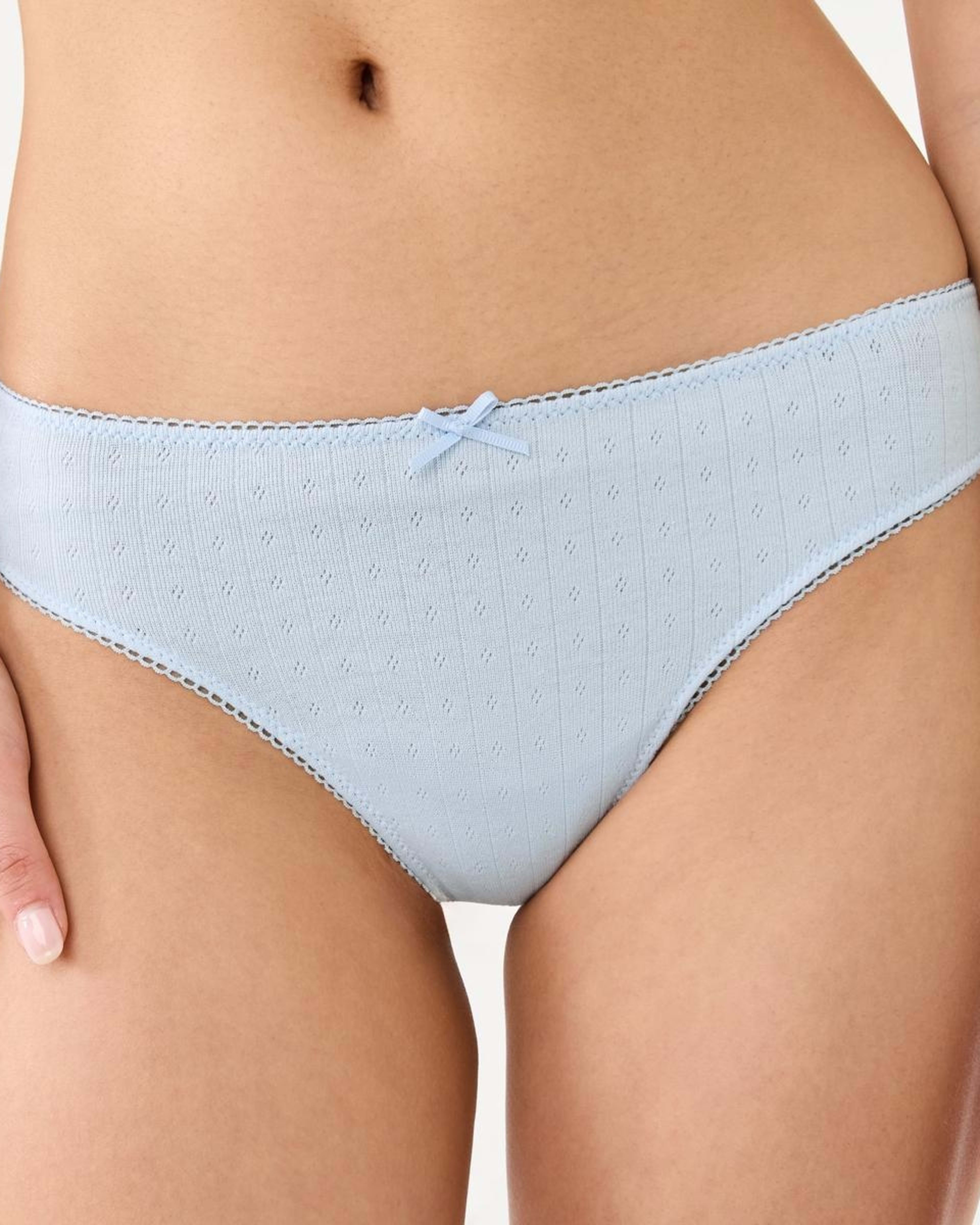 4 3 Pack Pointelle G-String Briefs FLORAL DOT, HALOGEN BLUE, BAY BREEZE, 4 of 9