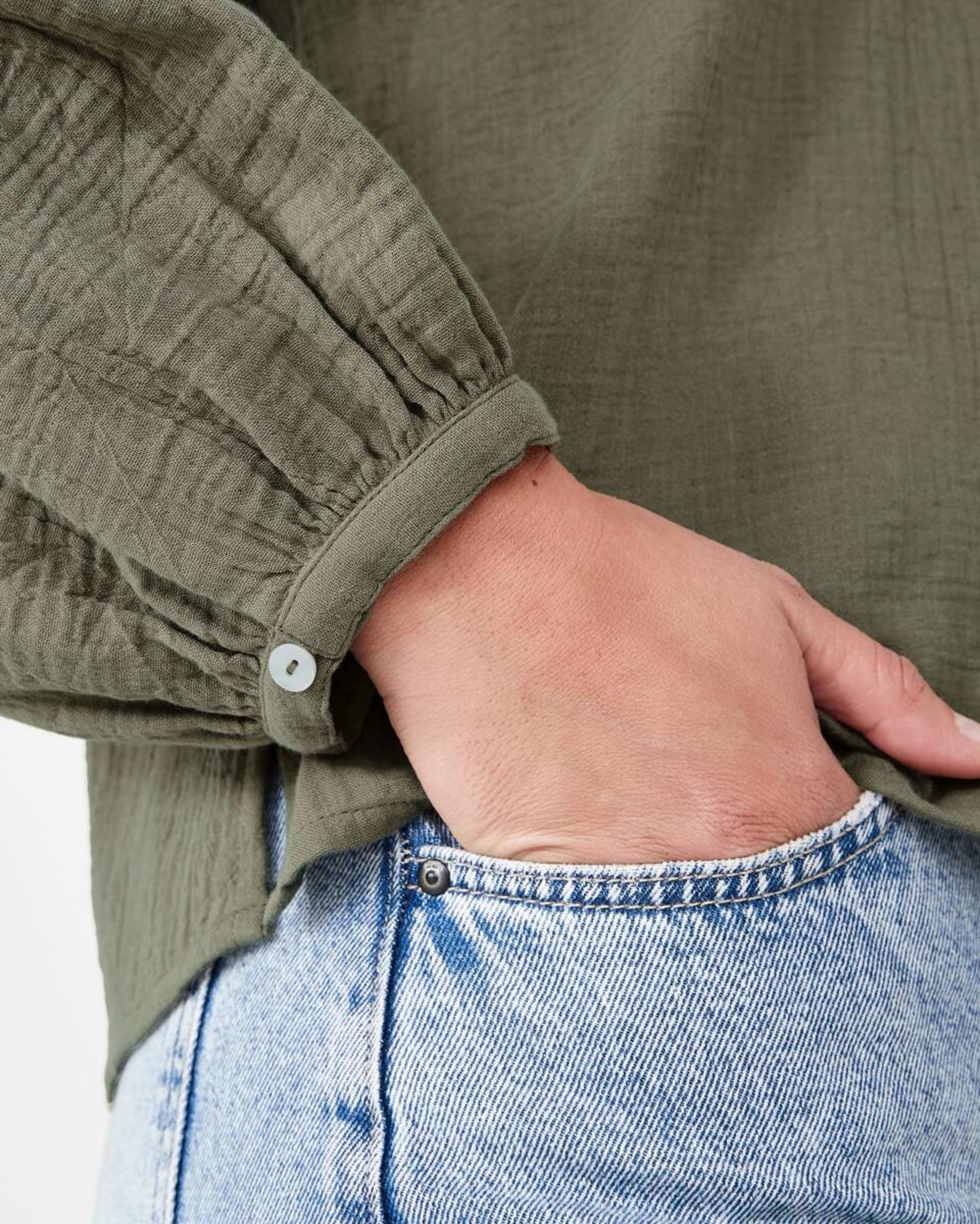 6 Long Sleeve Double Cloth Top PAVEMENT GREY, 6 of 6