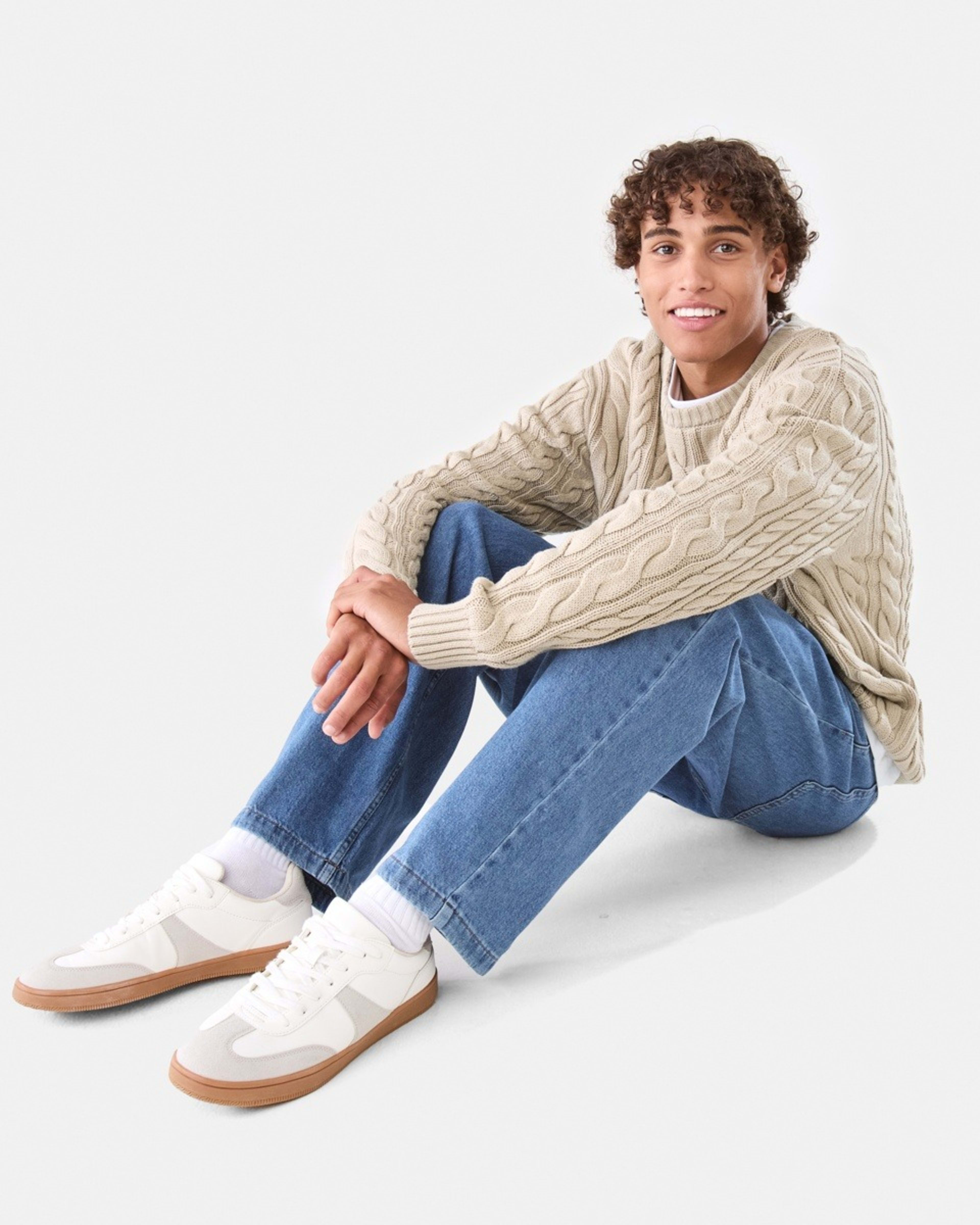 8 Cable Knit Jumper Bge String, 8 of 9