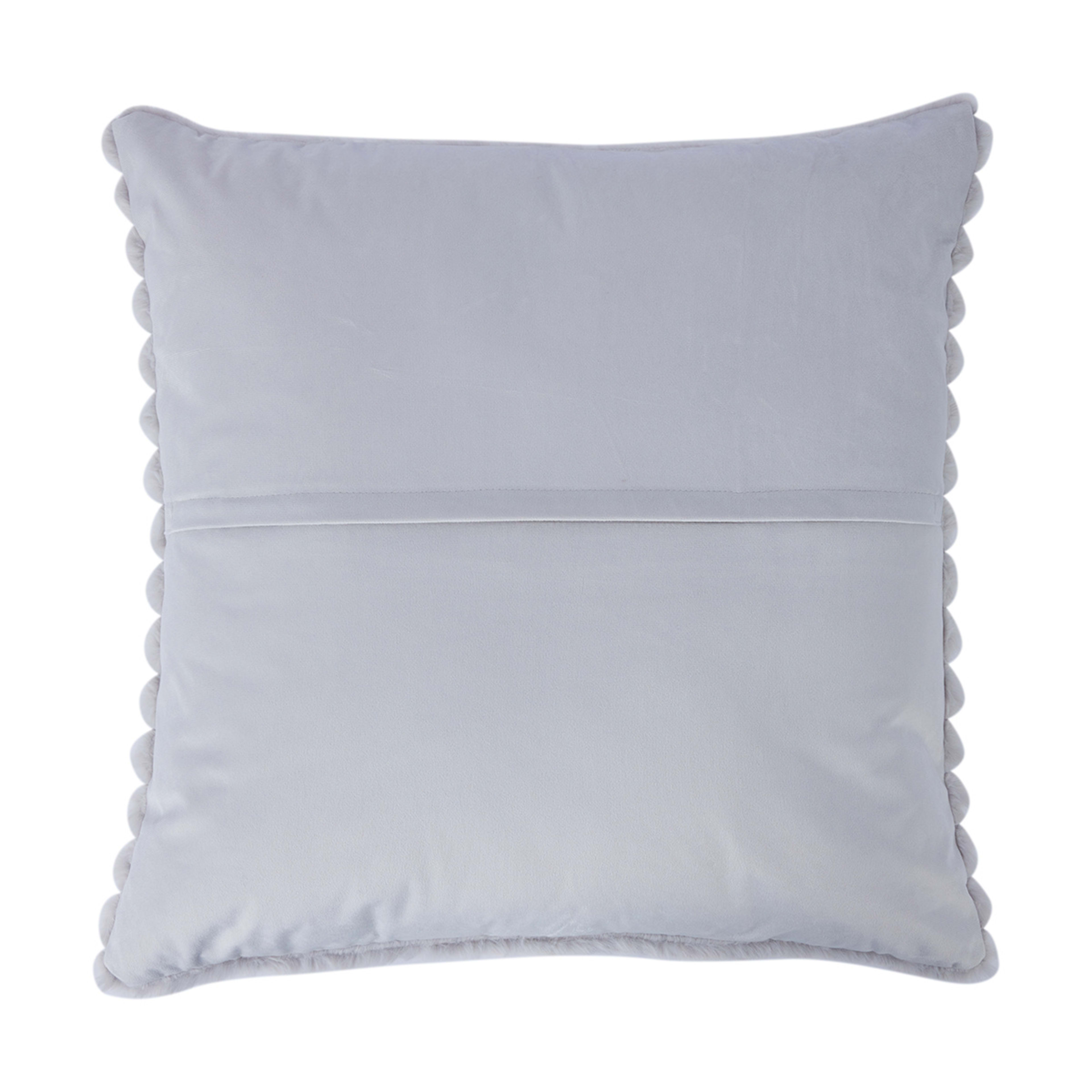 3 60cm Coco Faux Fur Cushion - Grey, 3 of 4
