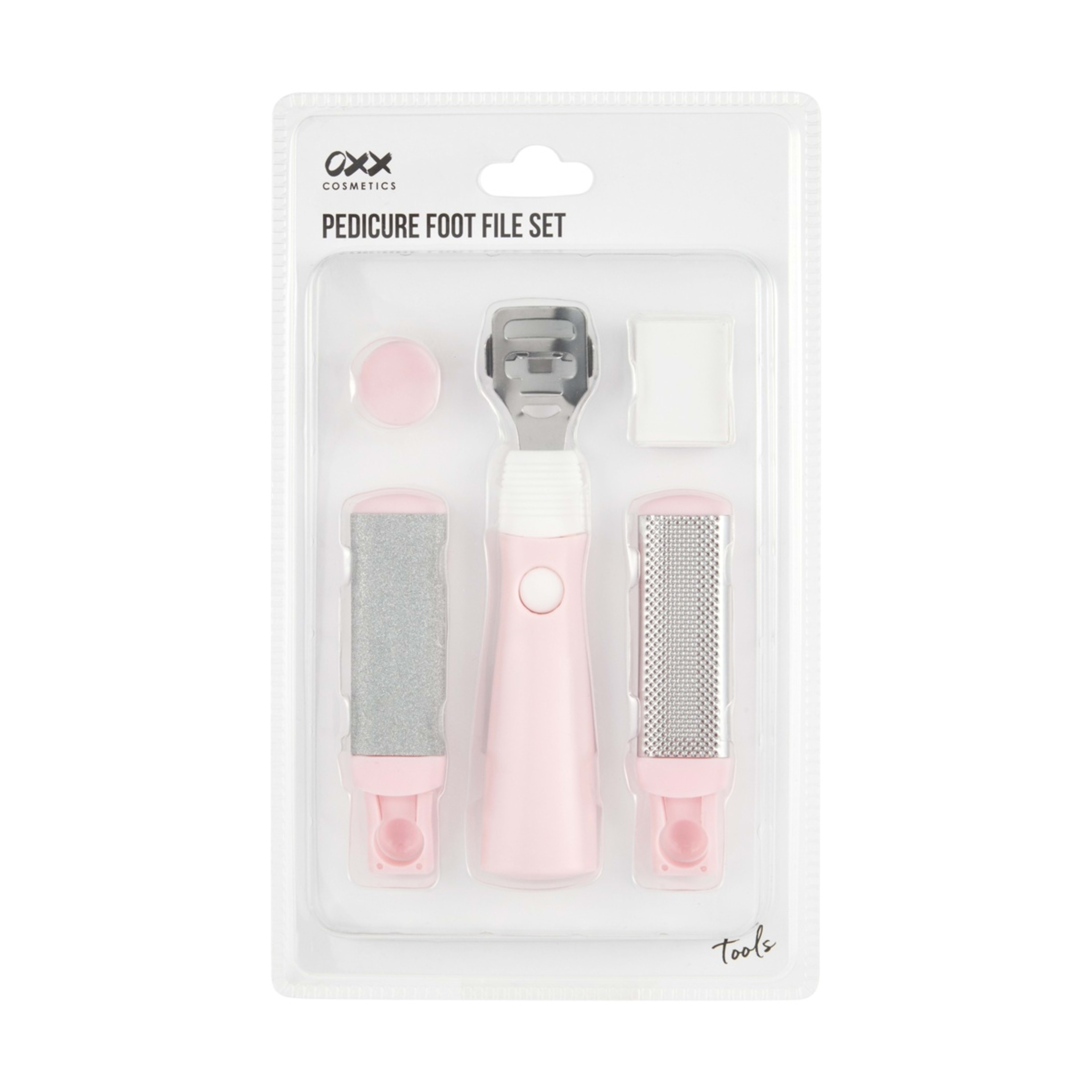1 OXX Cosmetics Pedicure Foot File Set - Pink and White