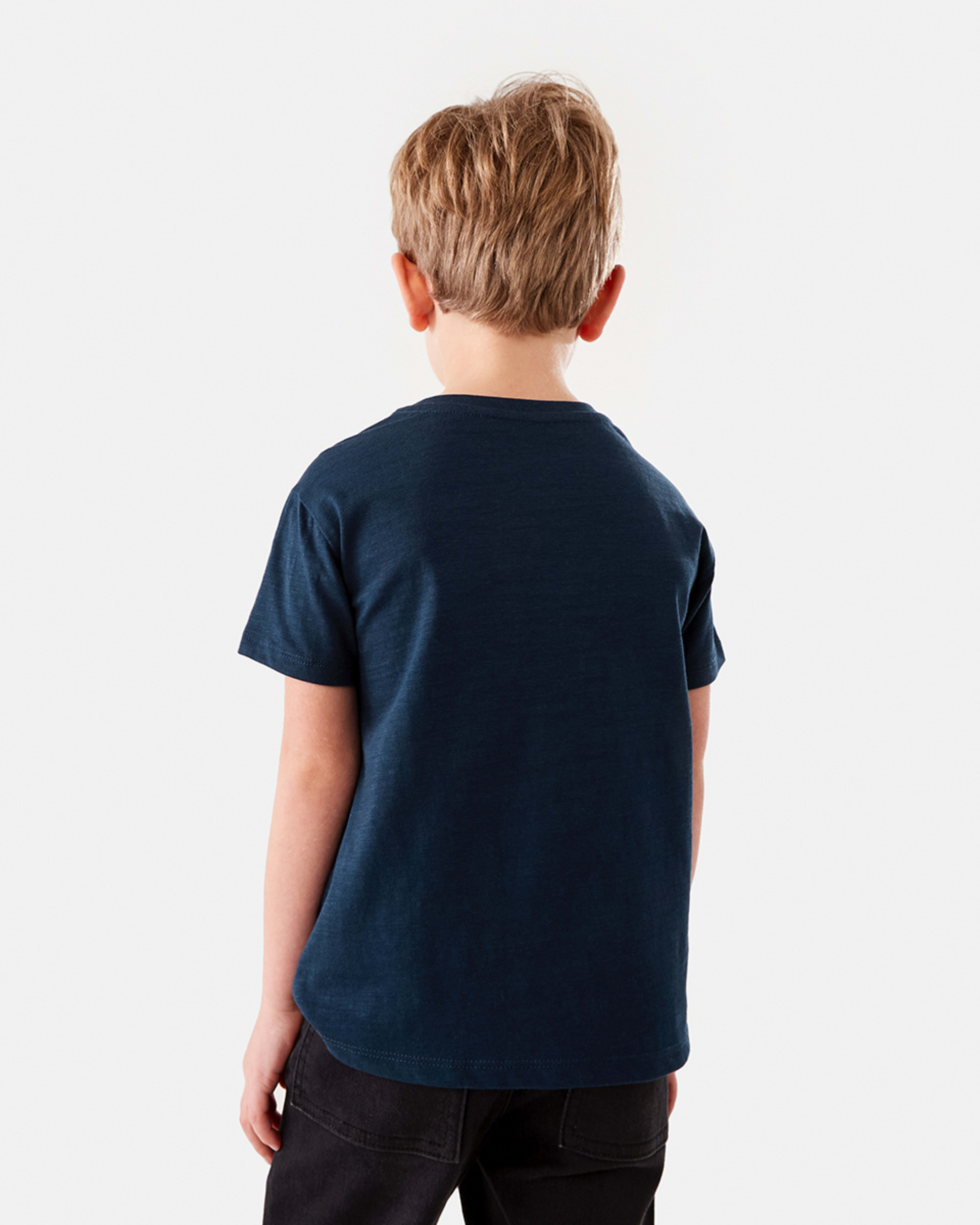 2 Plain Cotton T-shirt Dress Navy, 2 of 7