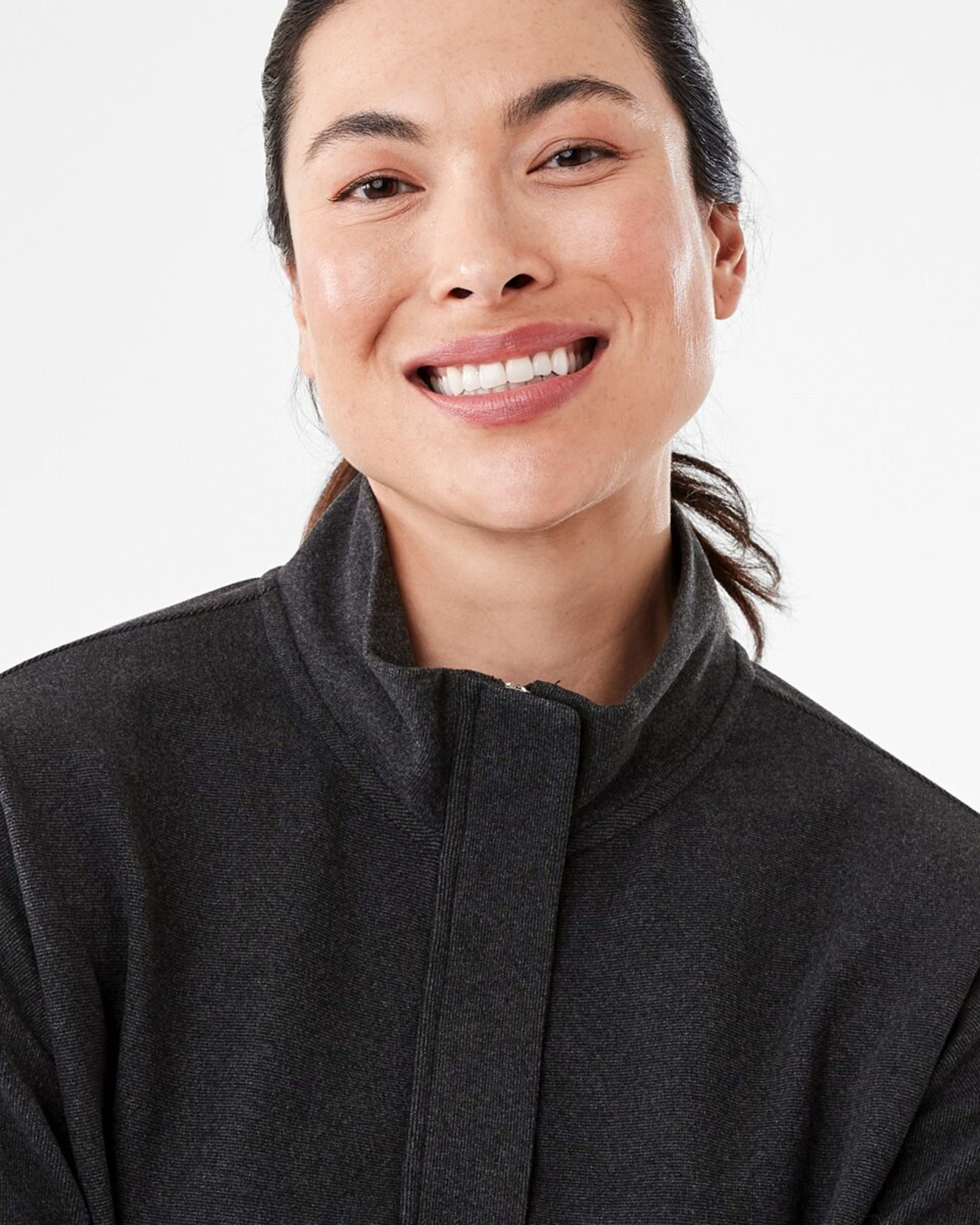 4 Active Womens Half Zip Mid Layer Sweatshirt BLACK, 4 of 7